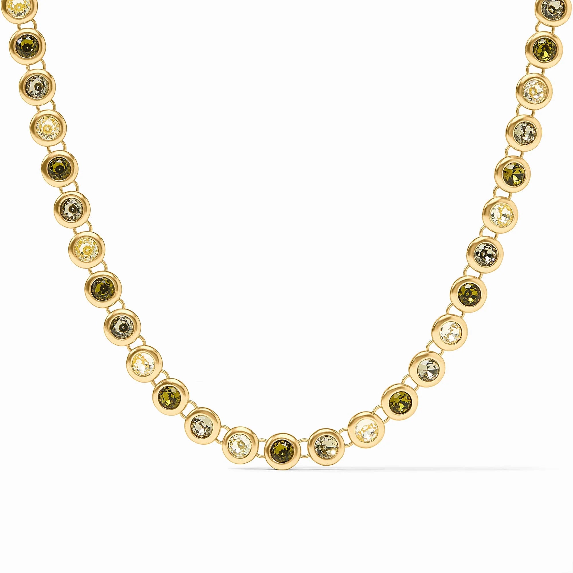 Julie Vos - Rainbow Tennis Necklace - Shades of Jade