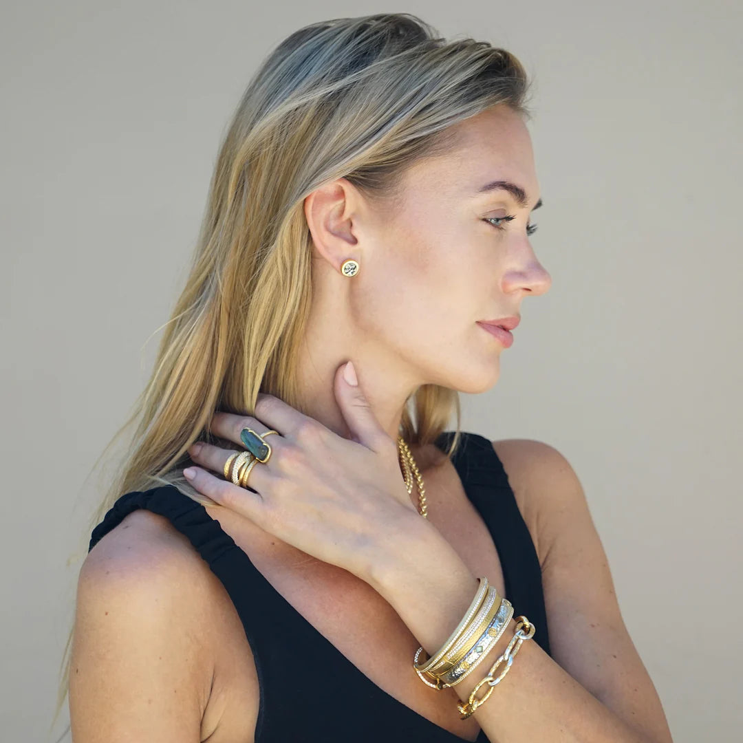 Tat 2 Designs - Gold Almora Layered Band Ring - Size 9