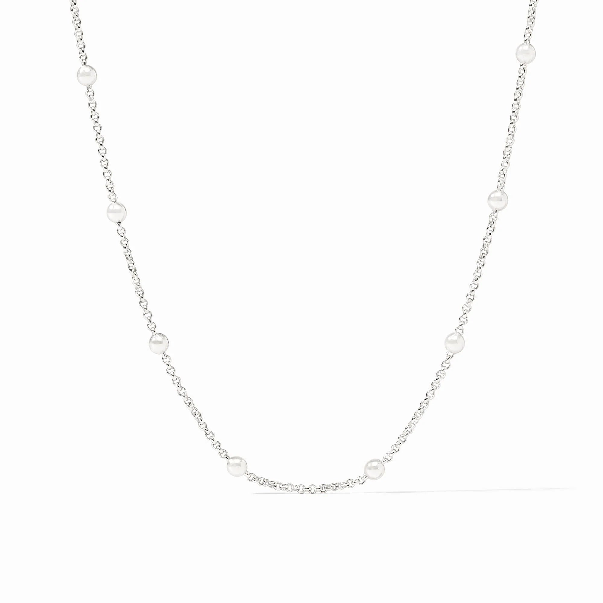 Julie Vos Solara Delicate Station Necklace 24" - Silver