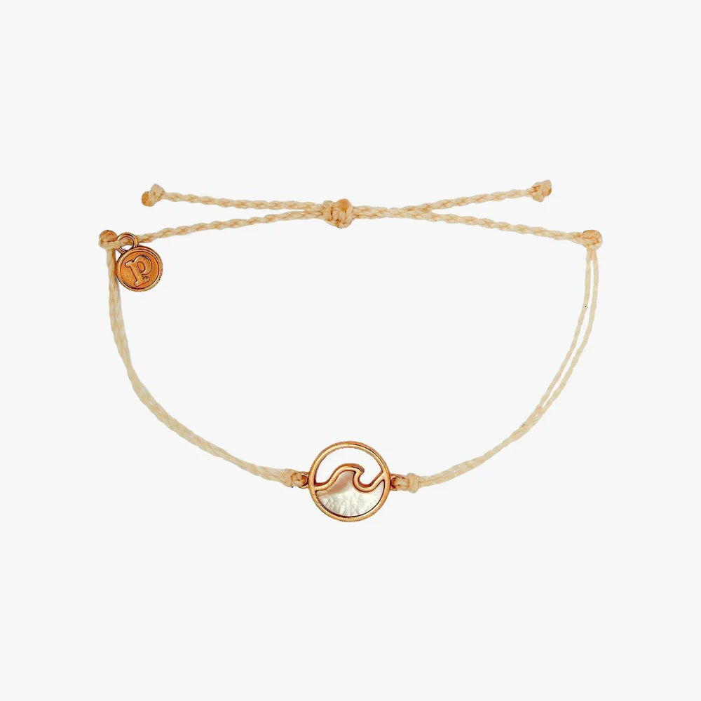 Pura Vida Stone Wave Rose Gold Bracelet - Vanilla