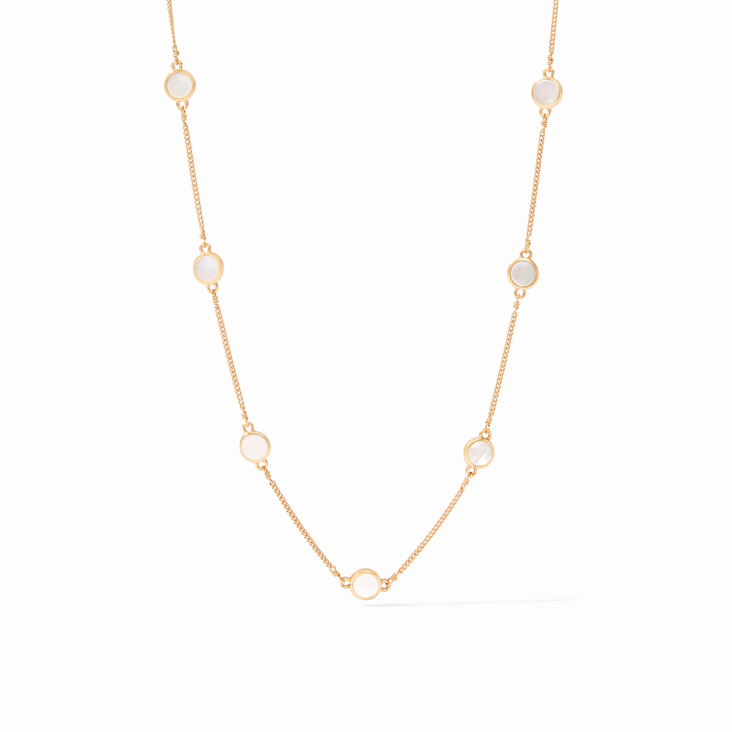 Julie Vos - Valencia Delicate Station Necklace - Mother of Pearl