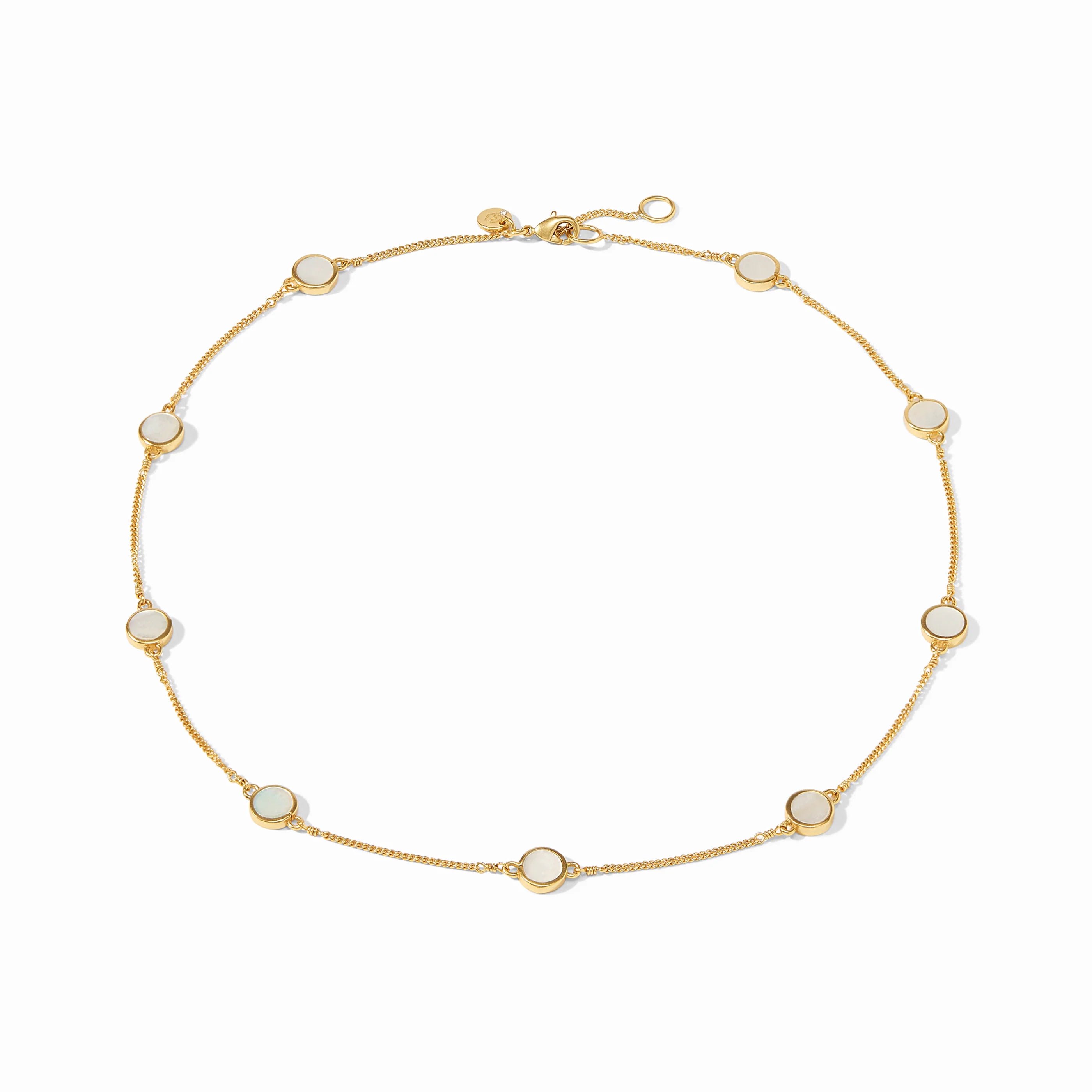 Julie Vos - Valencia Delicate Station Necklace - Mother of Pearl