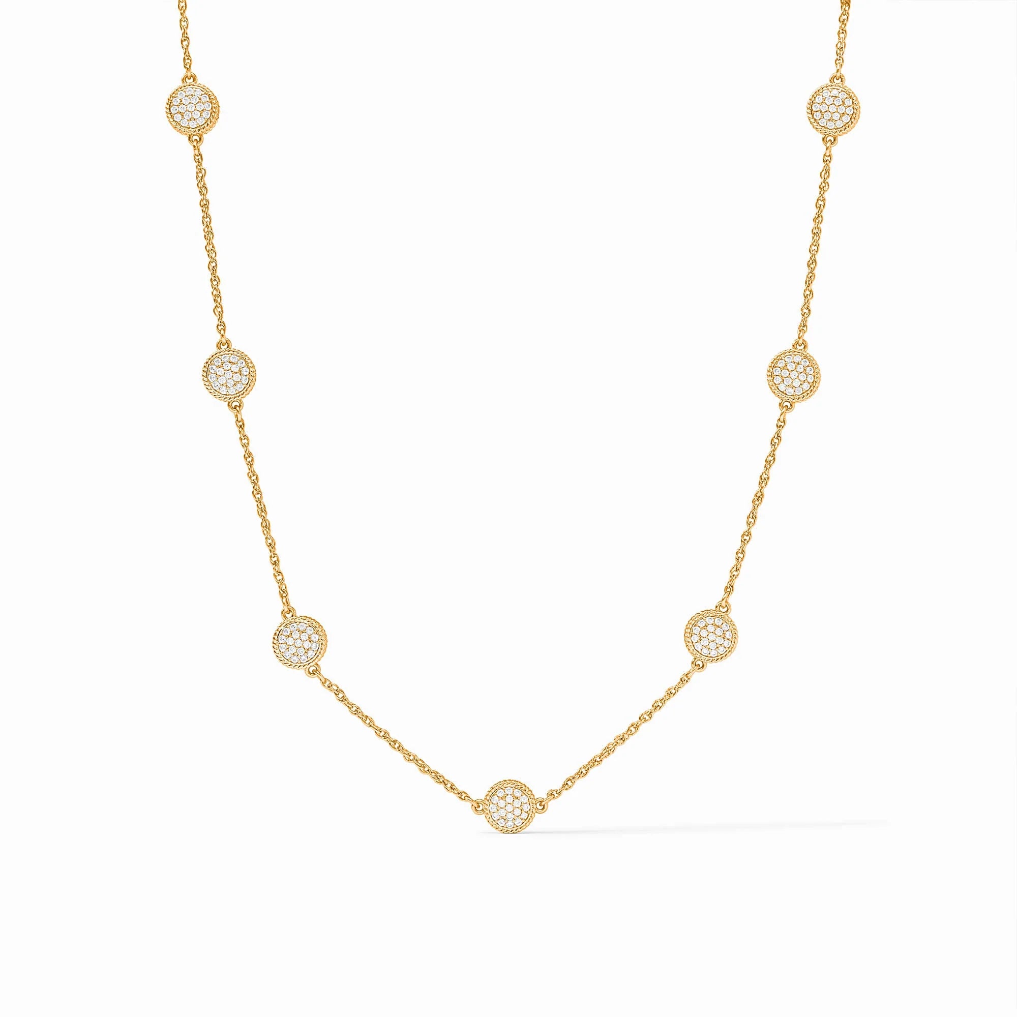 Julie Vos - Windsor Delicate Station Necklace - Pave Cubic Zirconia