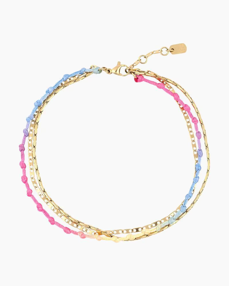 Pura Vida - Ombre Knot Layered Anklet - Gold