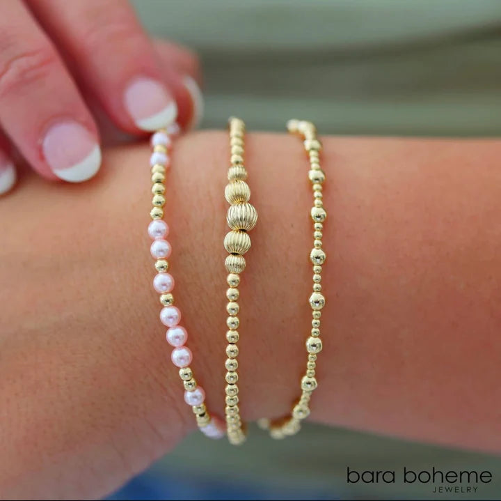 Gold Filled Beaded Bracelet Stack - The Hamptons