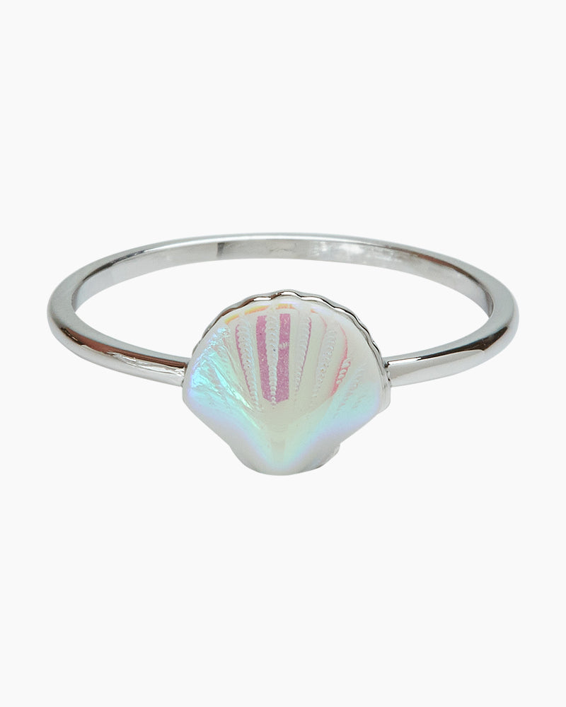 Pura Vida Iridescent Shell Ring in Silver - Size 8