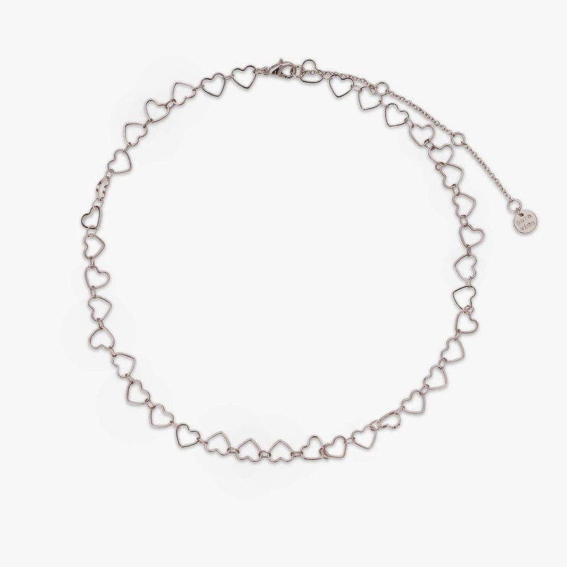Pura Vida Heart Chain Choker - Silver