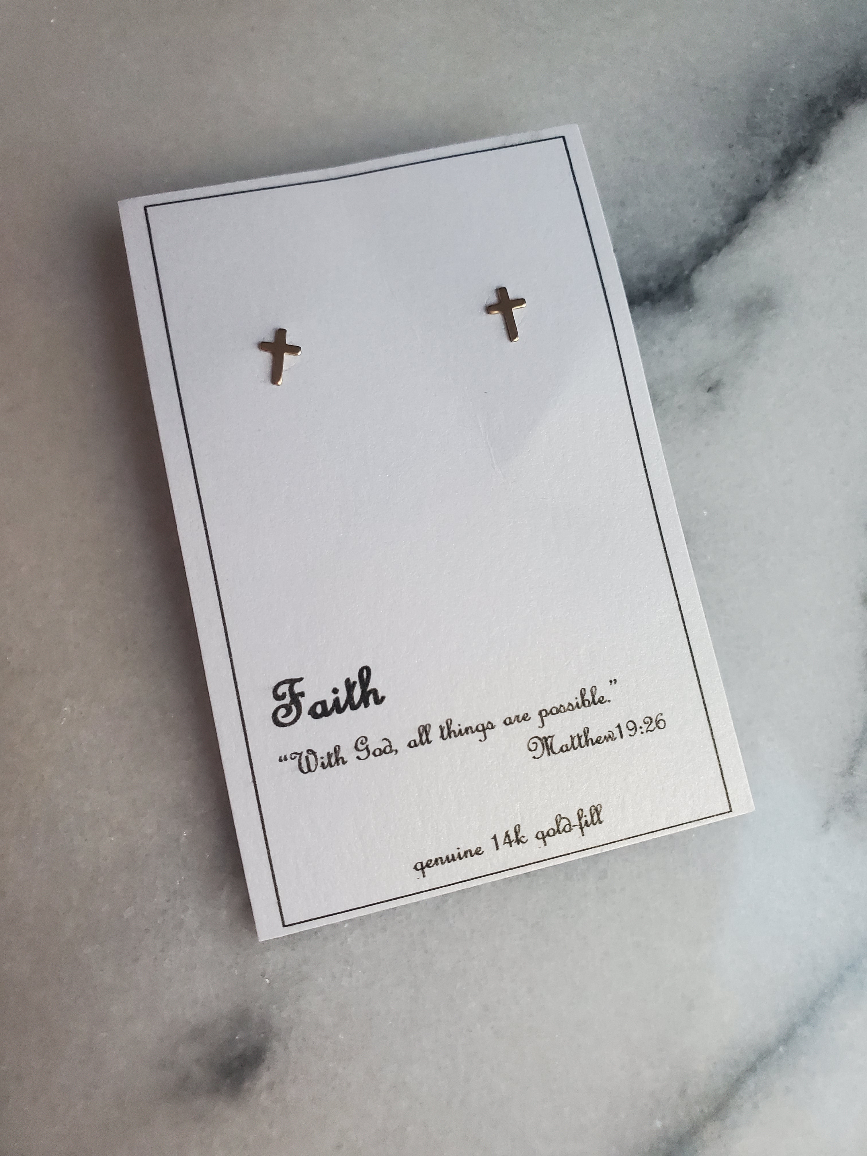 Sterling Silver Gold Fill Stud - Cross