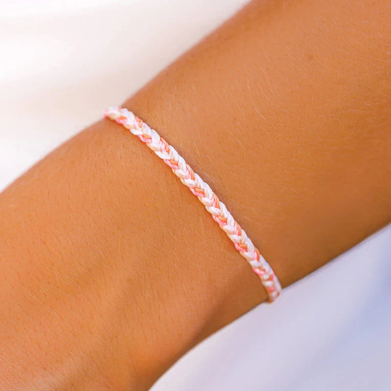 Pura Vida Mini Braided Bracelet - Boarding for Breast Cancer