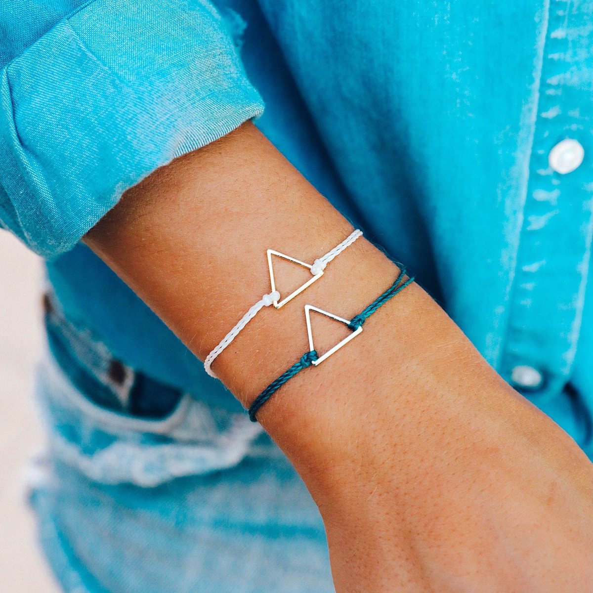 Pura Vida Silver Triangle Mediterranean Green