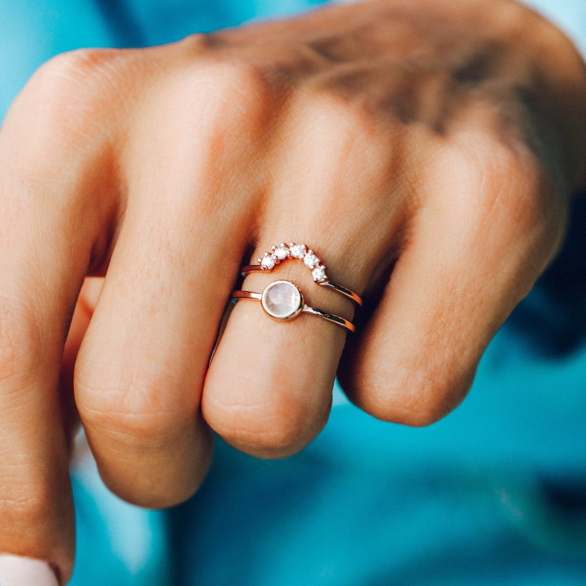 Pura Vida Nesting Rings in Rose Gold - Size 8