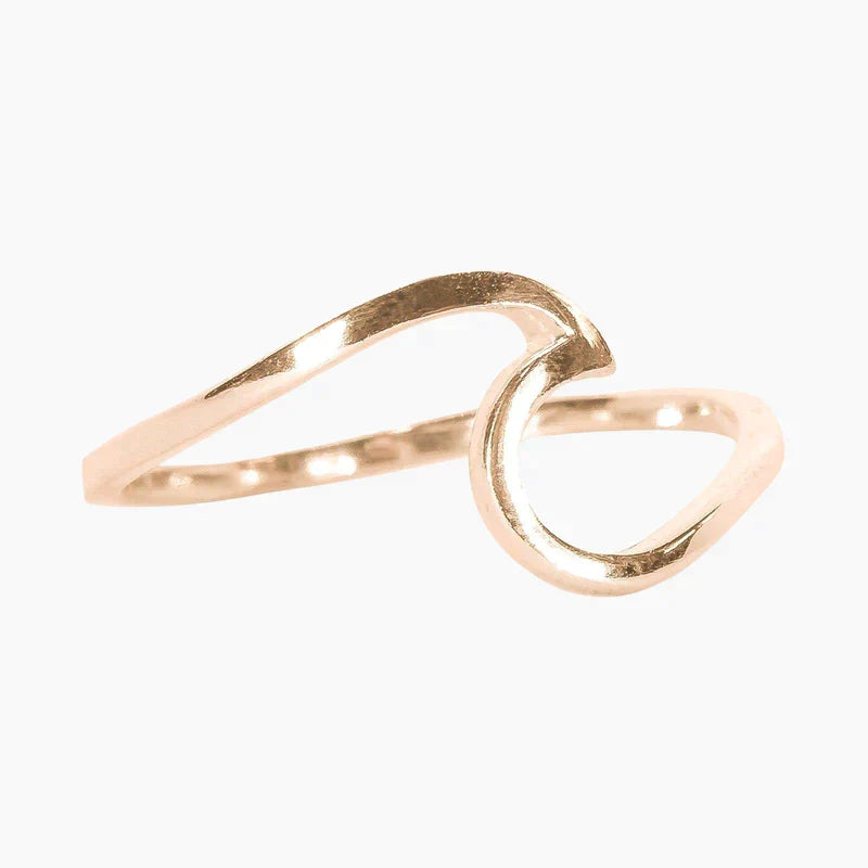 Pura Vida Rose Gold Wave Ring - Size 6