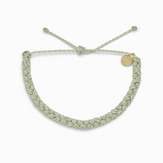 Pura Vida Solid Braided Mint Bracelet