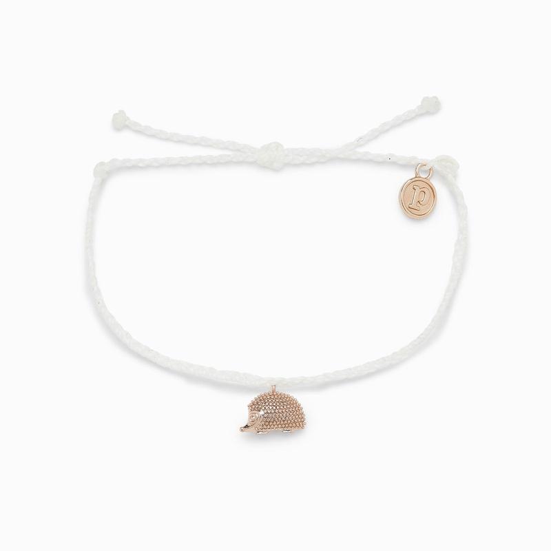 Pura Vida Hedgehog Charm White Bracelet