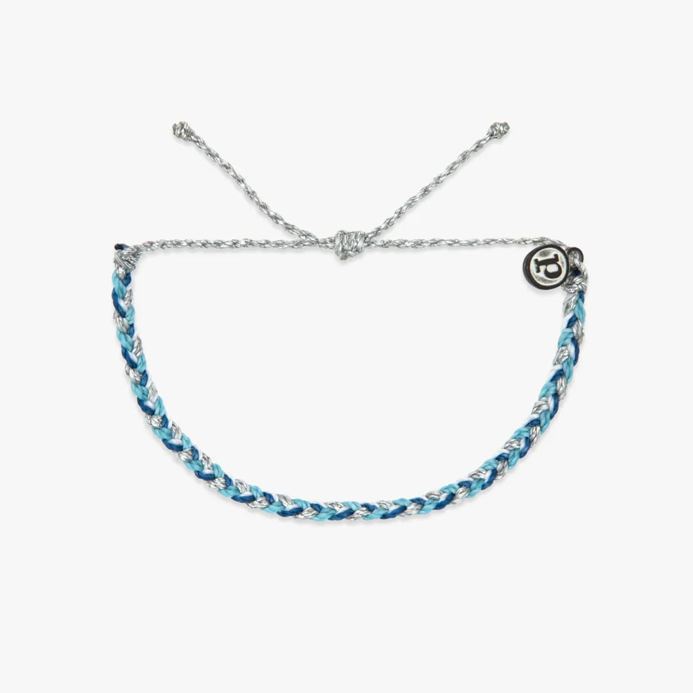 Pura Vida Mini Braided Bracelet - Silver Surf