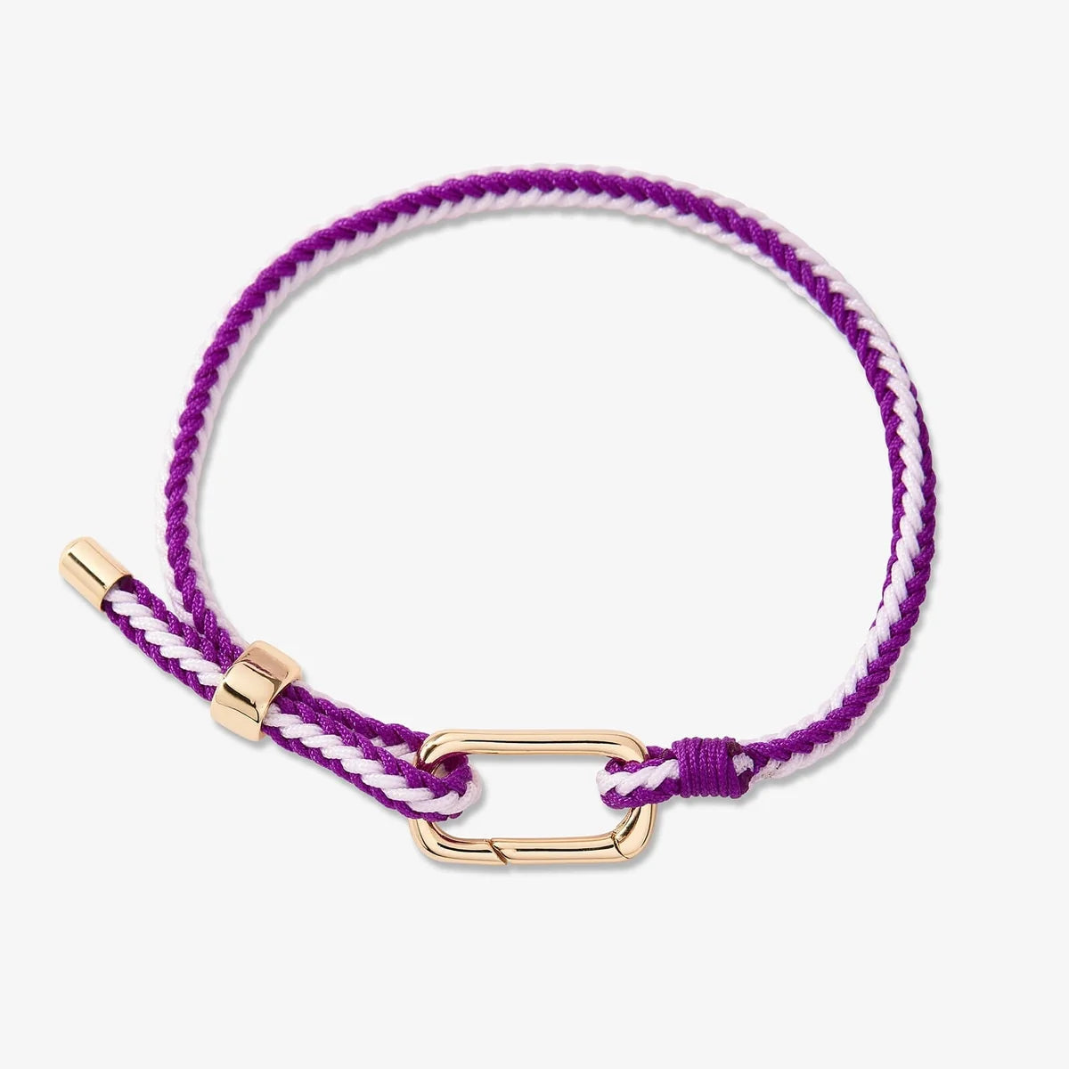Pura Vida Carabiner Clasp Bracelet - Game Day - Purple & White
