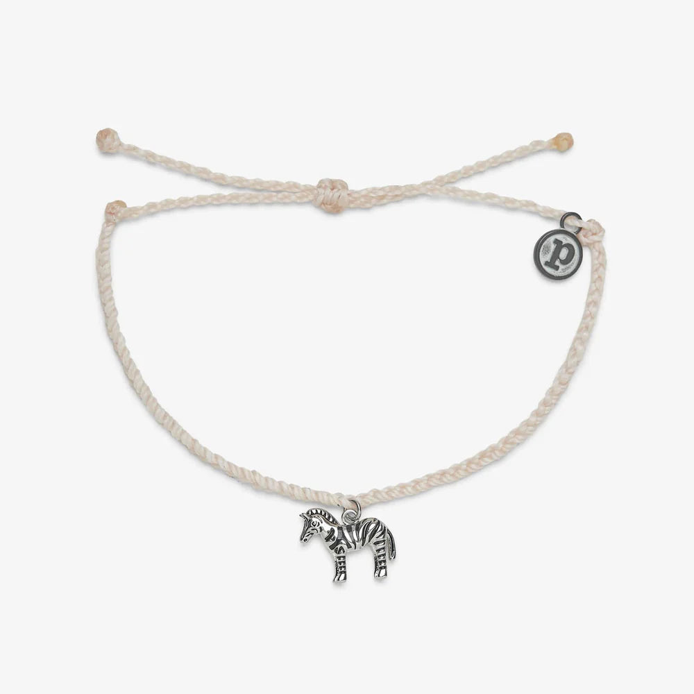 Pura Vida Zebra Charm Bracelet in Vanilla