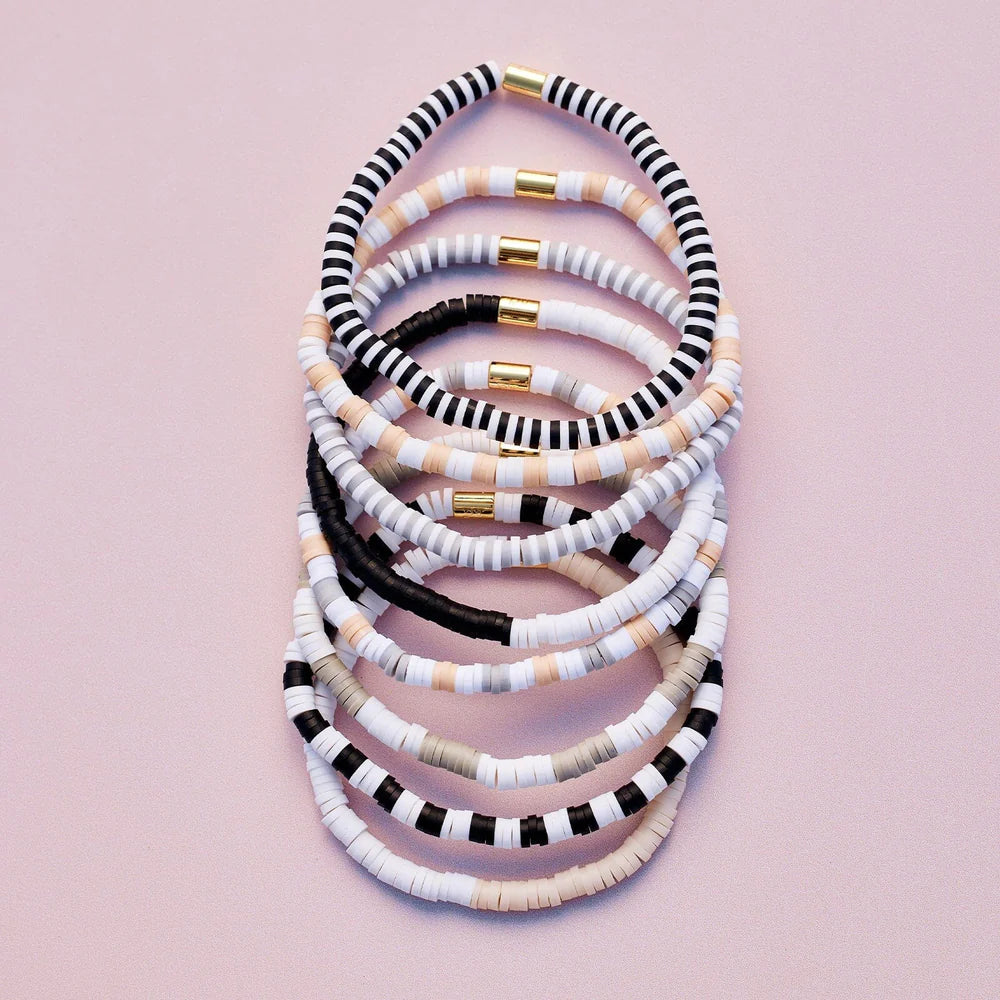 Pura Vida Vacation Vibes Neutral Stretch Bracelet Set of 8