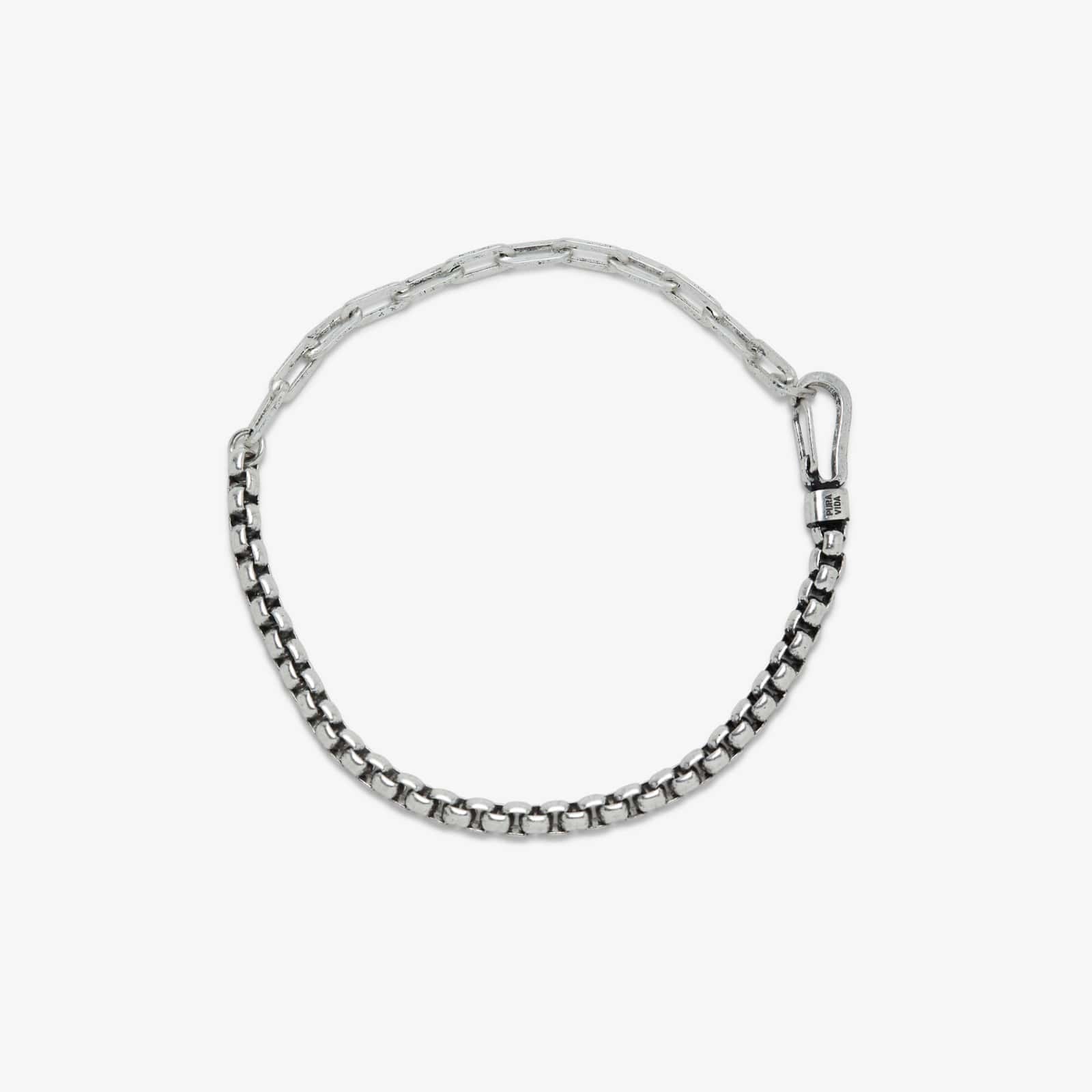 Pura Vida Men's Carabiner Clasp Chain Bracelet - Silver
