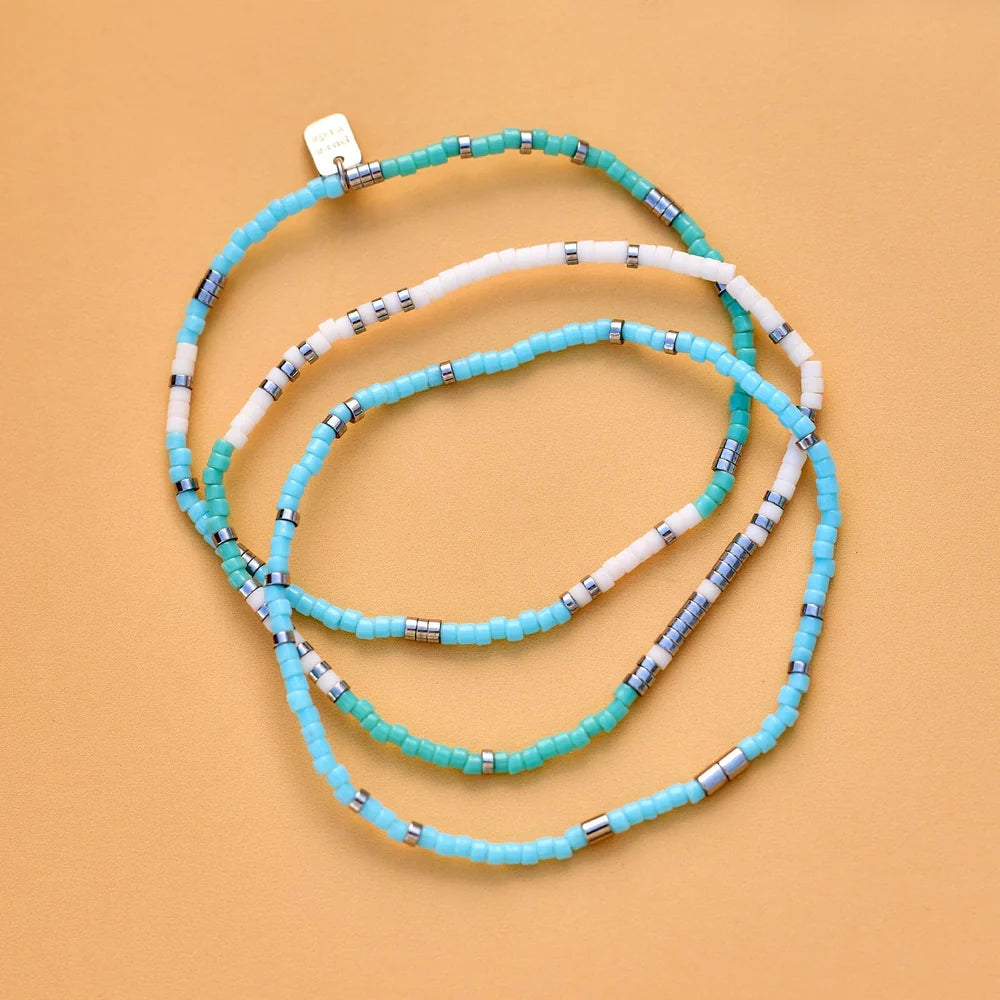 Pura Vida Seafoam Dream Stretch Bracelet Set of 3