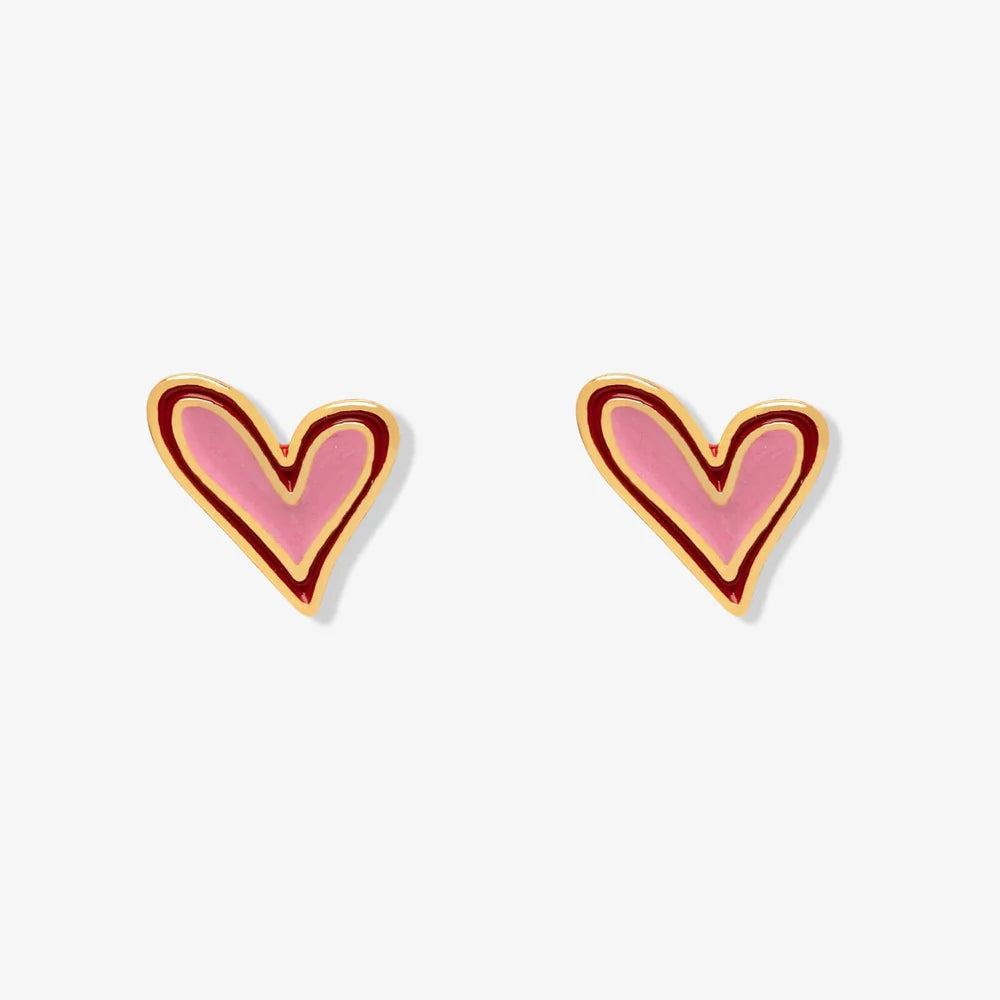 Pura Vida Abstract Heart Stud Earrings