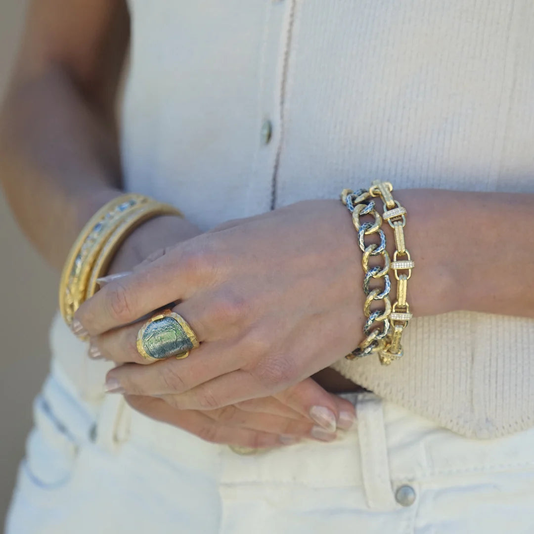 Tat 2 Designs - Gold Maria Theresa Curved Coin Ring - Size 7