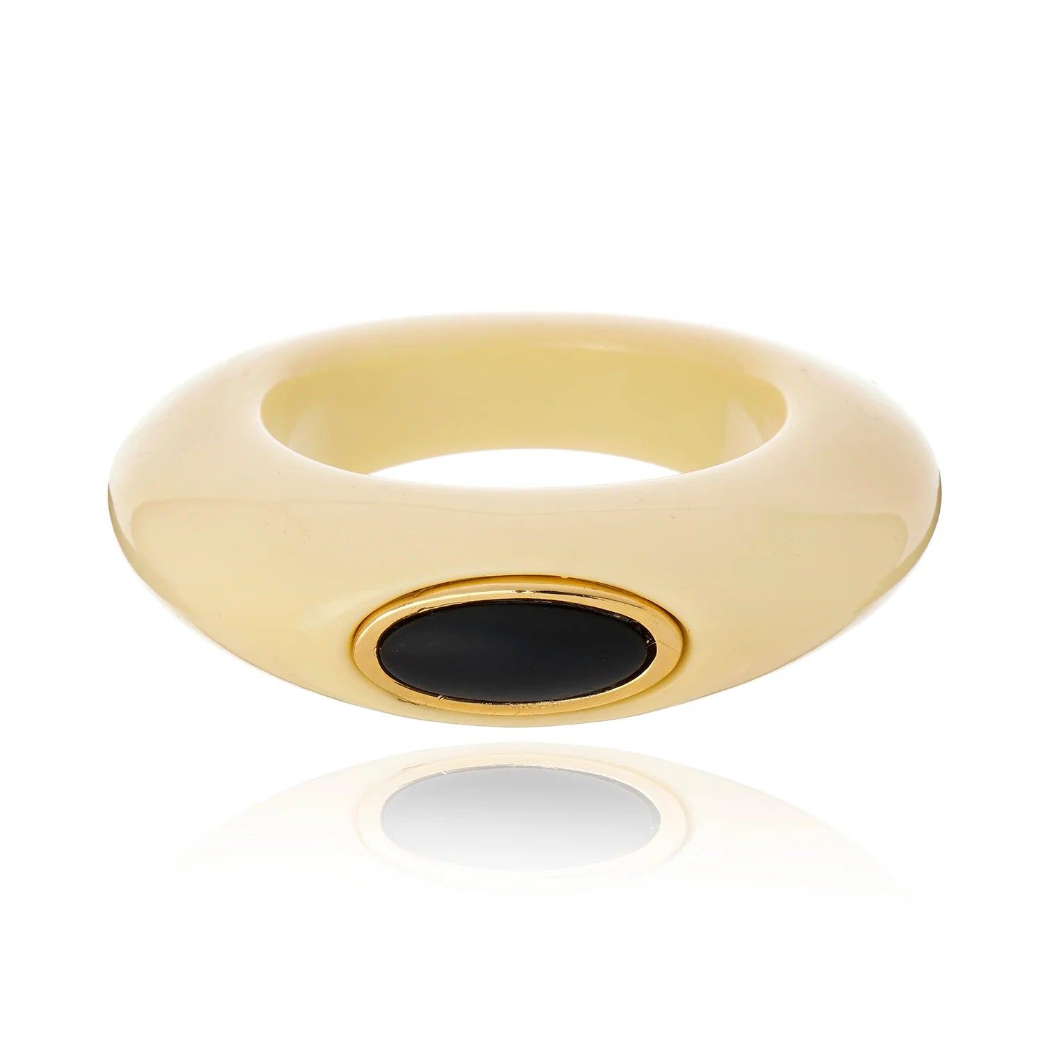 Cristina Sabatini Max Resin Bangle - Beige and Black