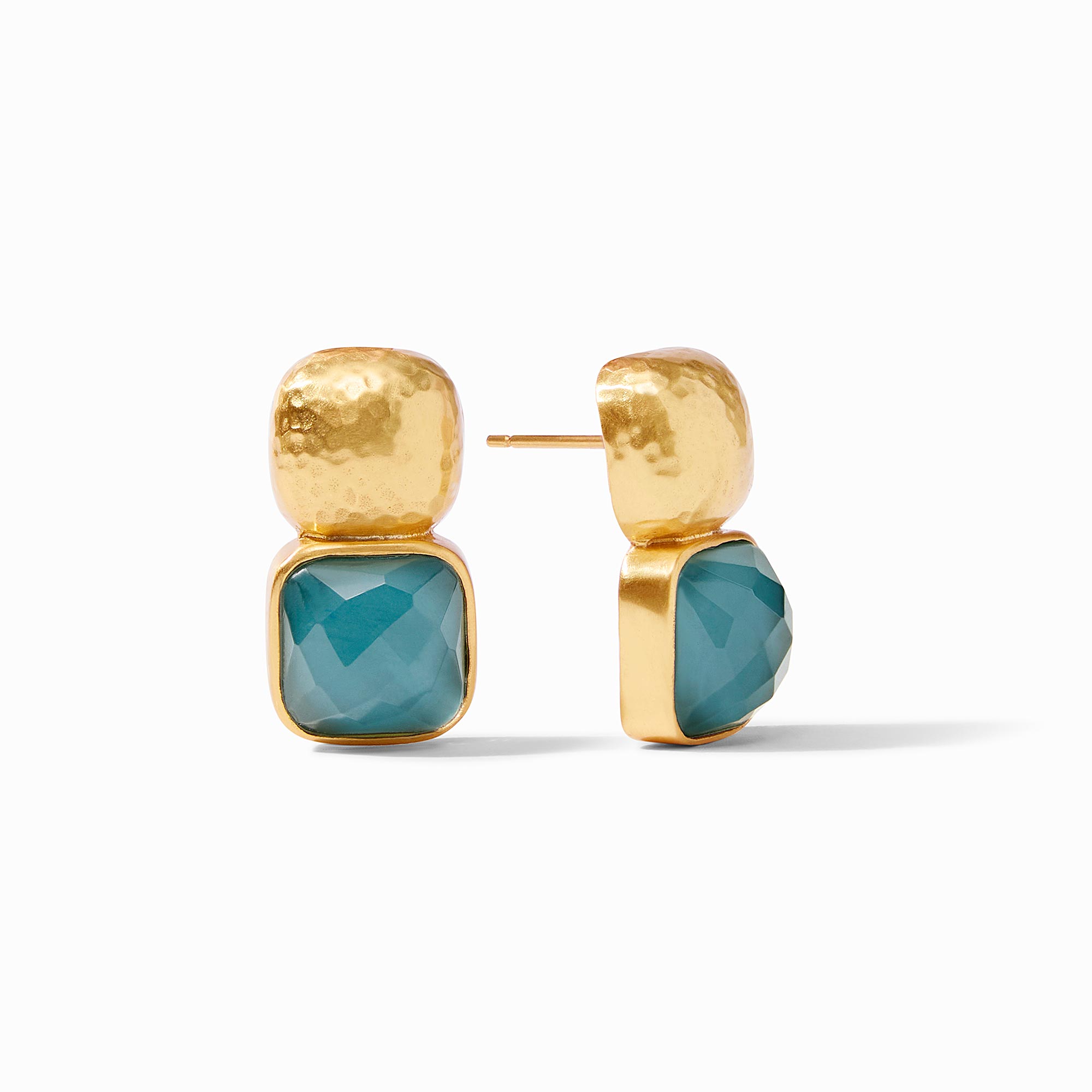 Julie Vos Catalina Gold Earring in Iridescent Montana Blue