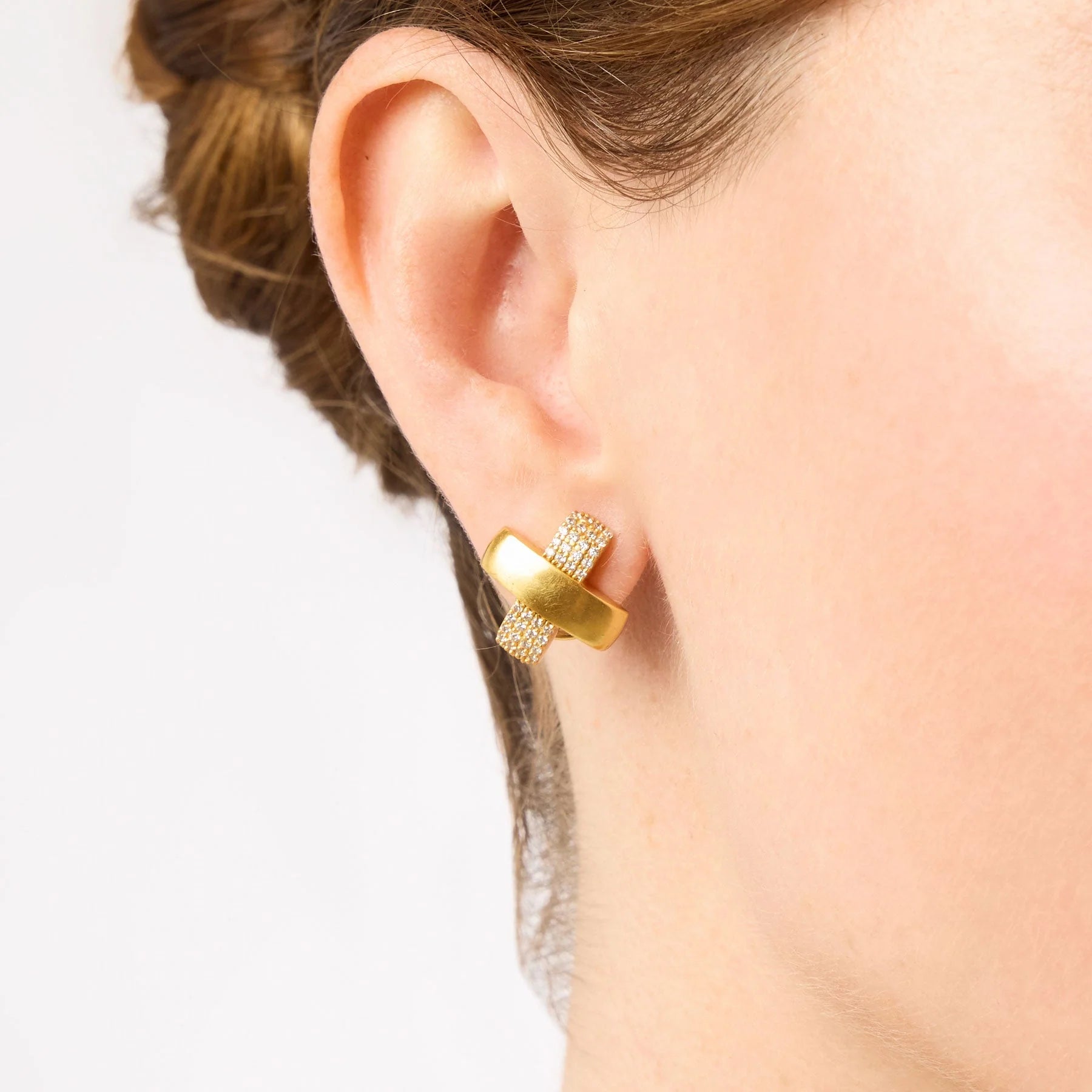 Julie Vos Catalina X Pave Stud Earring