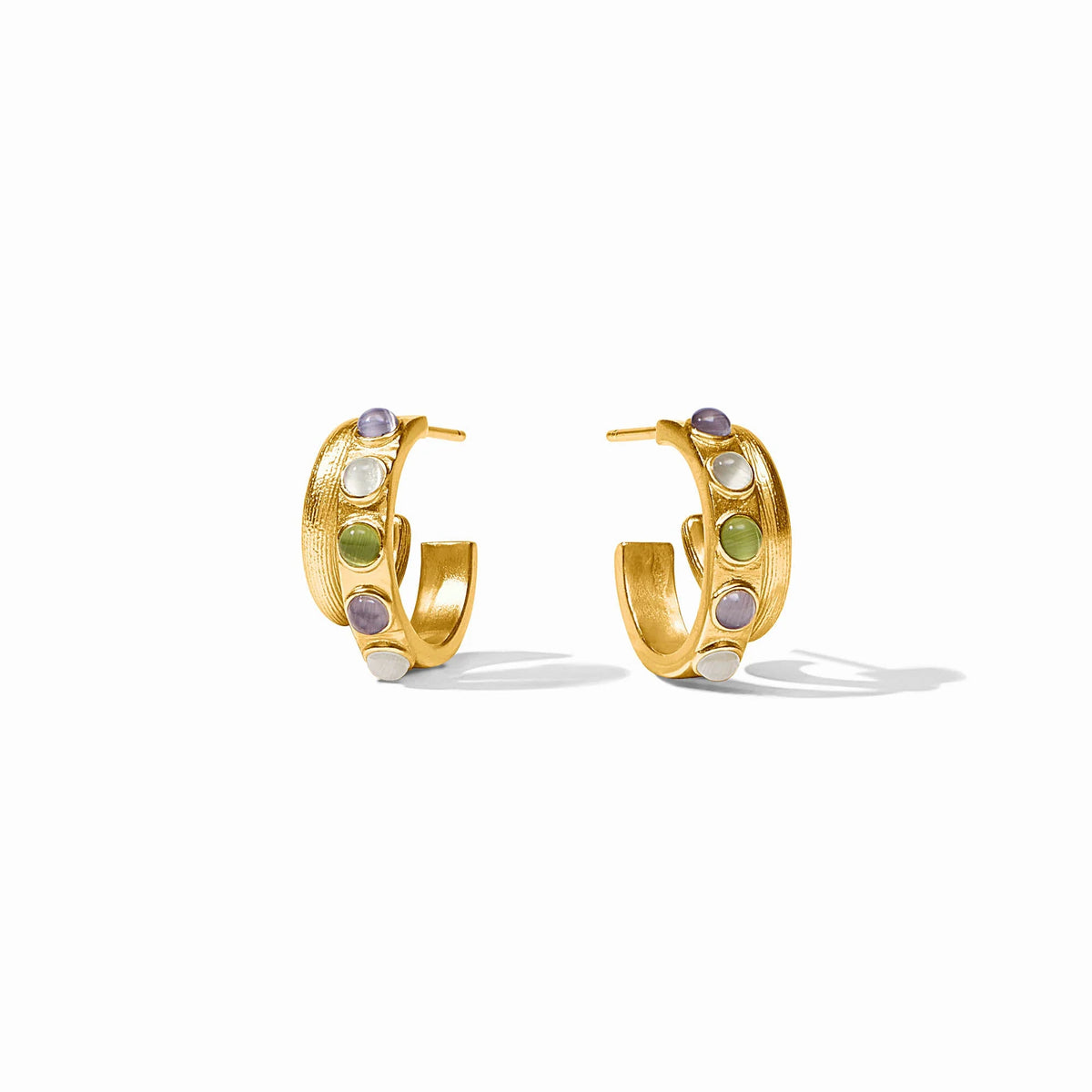 Julie Vos - Cobblestone Double Hoop - Multi Stone Cat's Eye