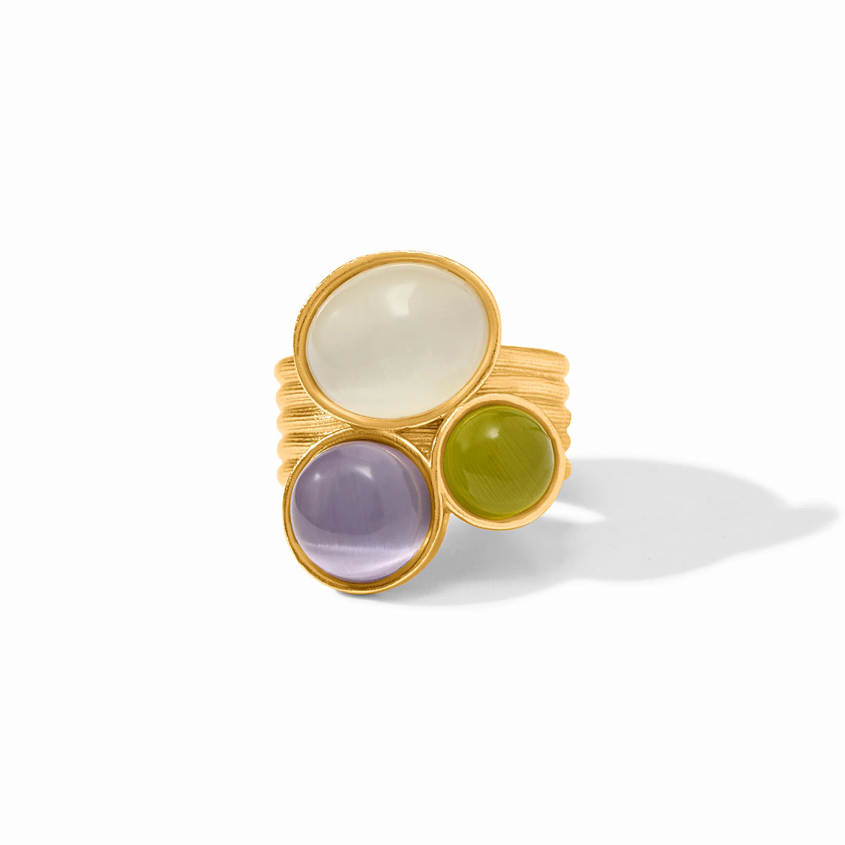 Julie Vos - Cobblestone Statement Ring - Multi Stone Cat's Eye