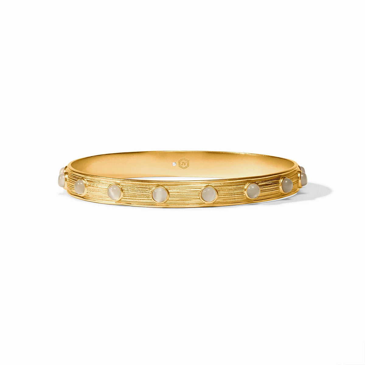 Julie Vos - Cobblestone Stone Bangle Multi Stone Cat's Eye - Gold Medium