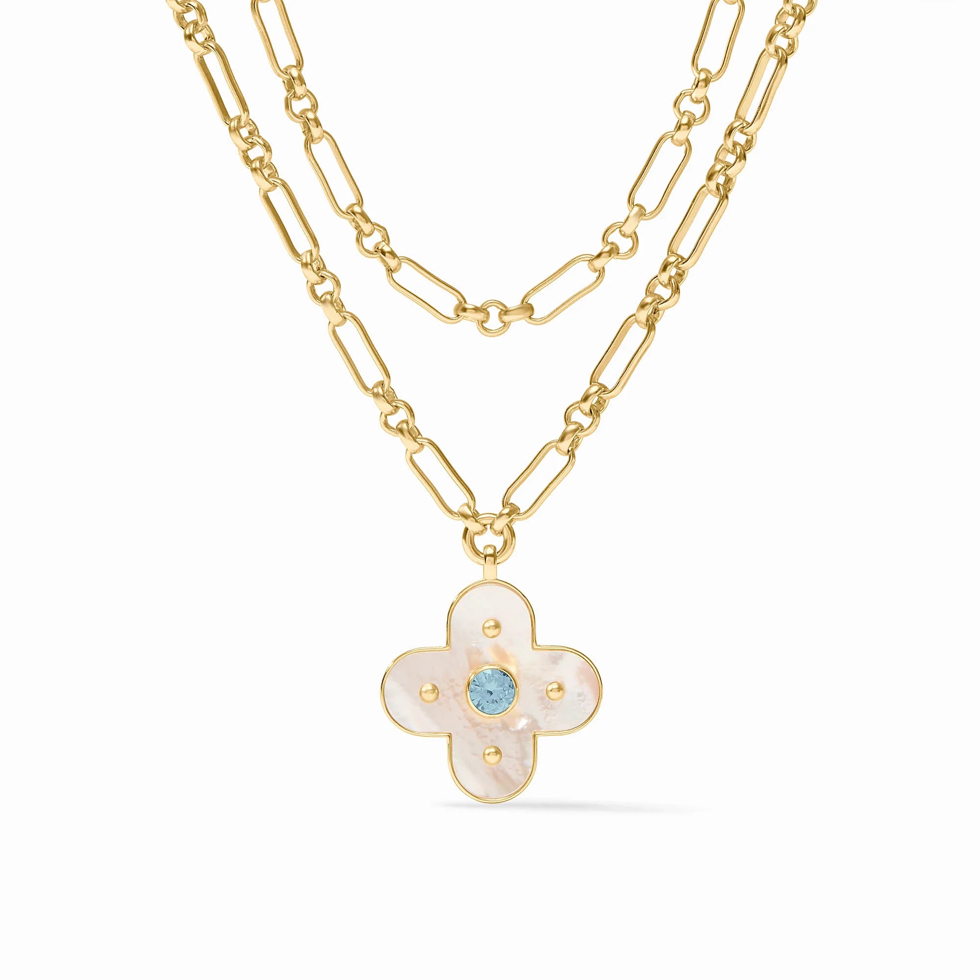 Julie Vos - Colette Statement Necklace - Chalcedony Blue