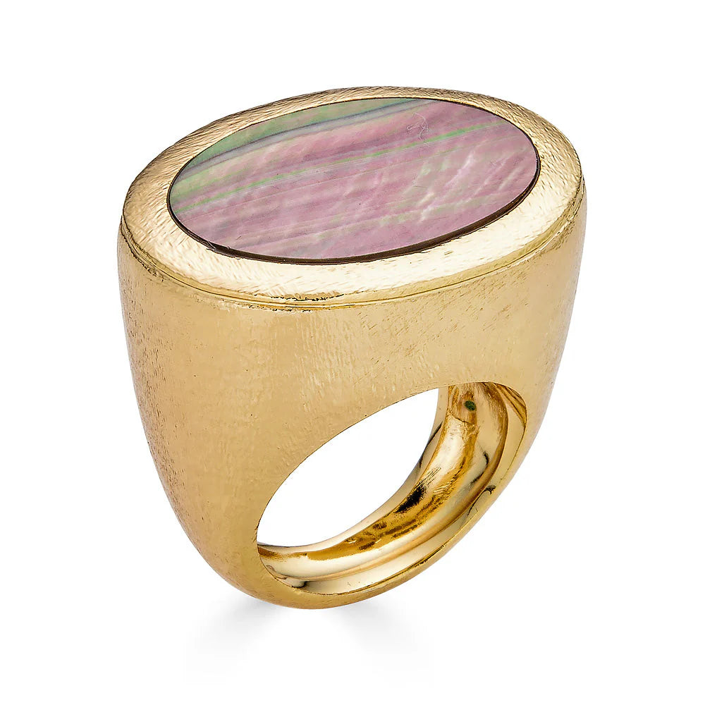 Cristina Sabatini Maldives Ring - Gold with Black Mother of Pearl