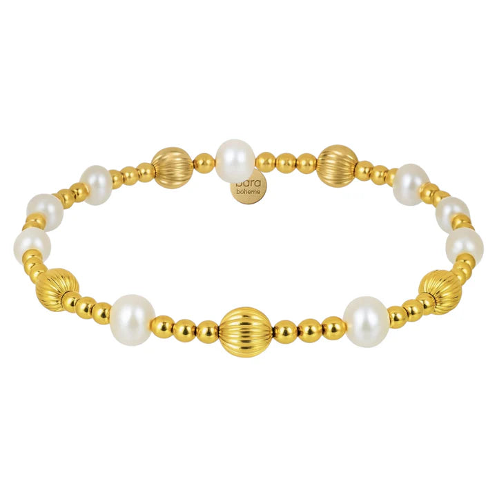 Gold Filled Beaded Bracelet Stack - Palm Beach
