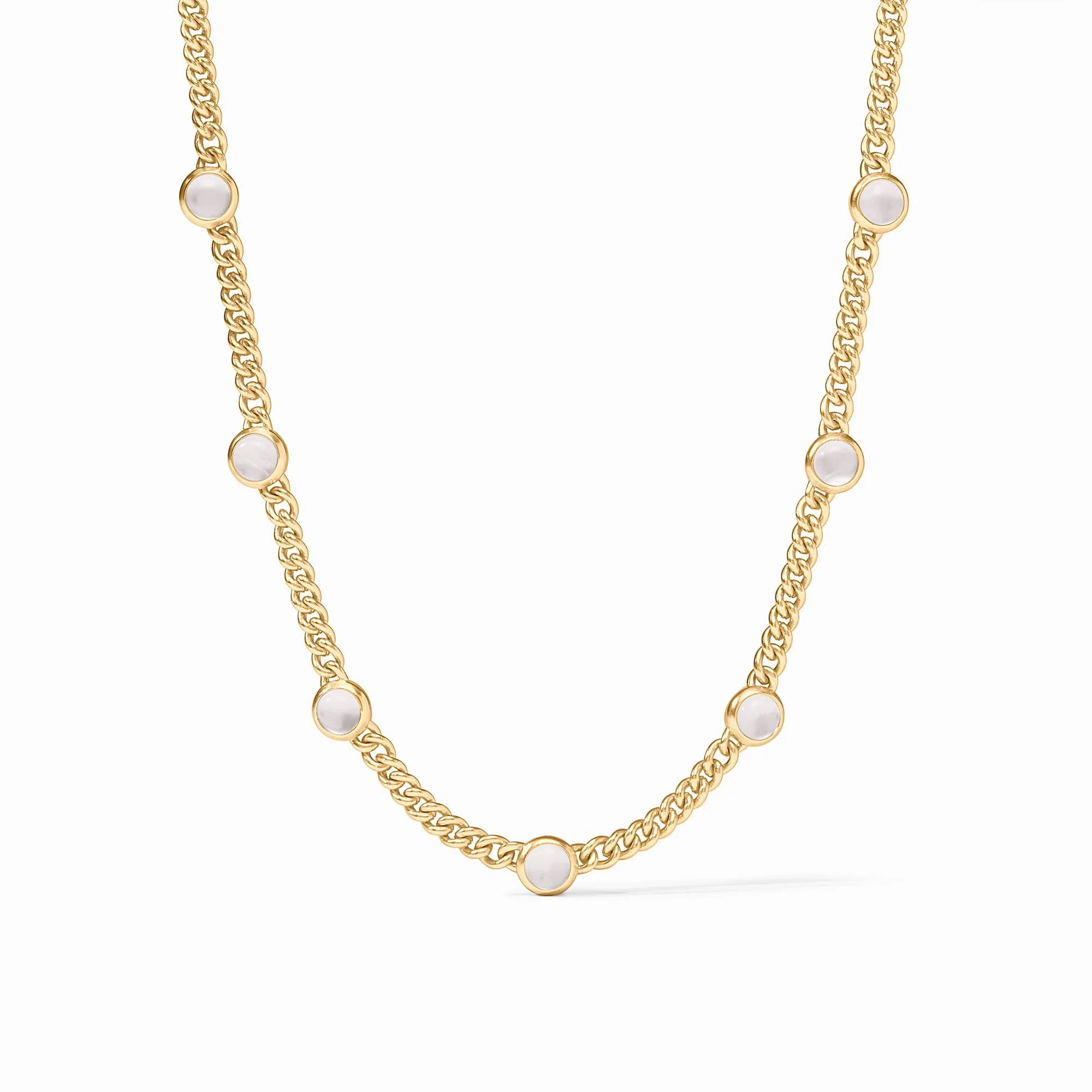 Julie Vos Dolce Delicate Station Necklace - Iridescent Clear Crystal