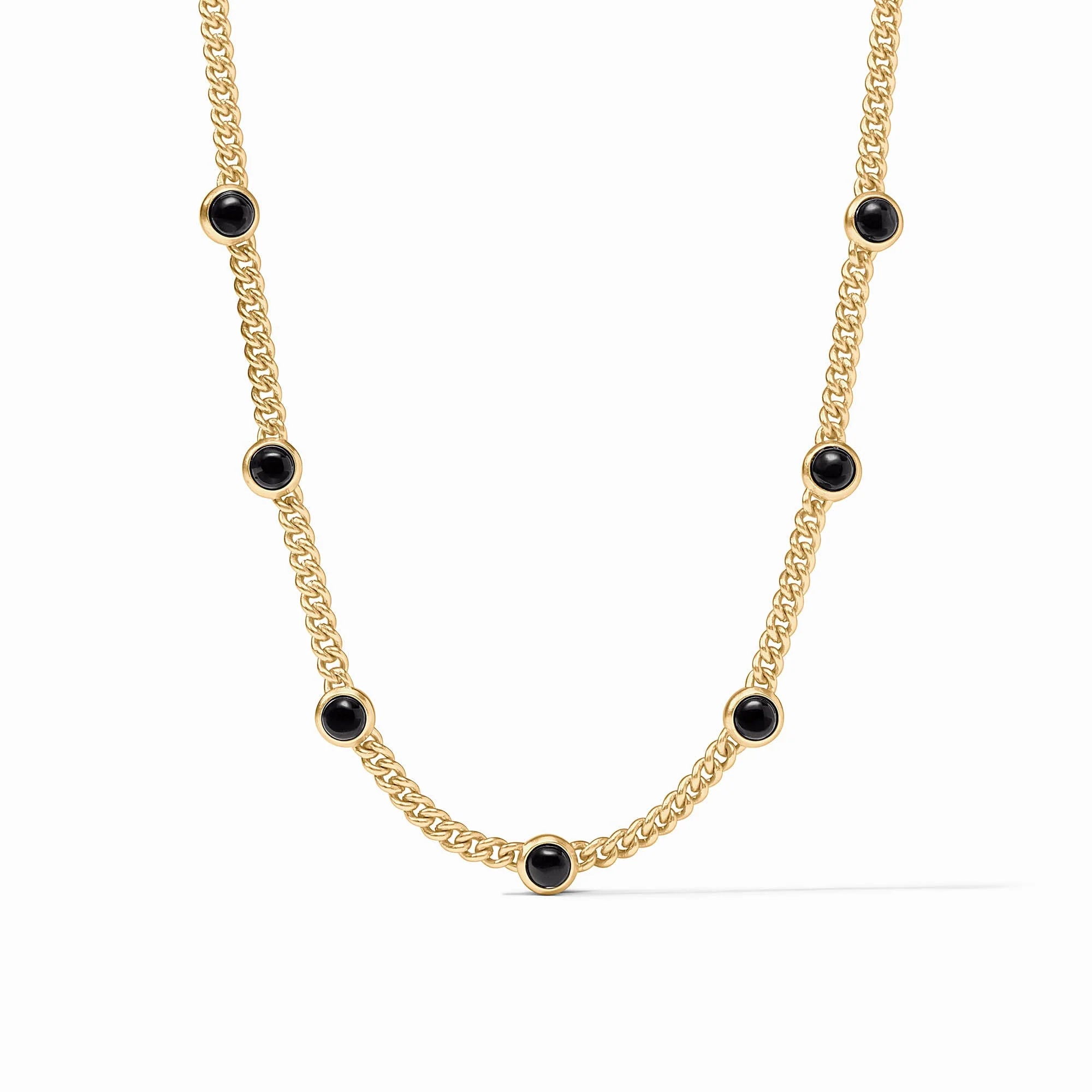 Julie Vos Dolce Delicate Station Necklace - Obsidian Black