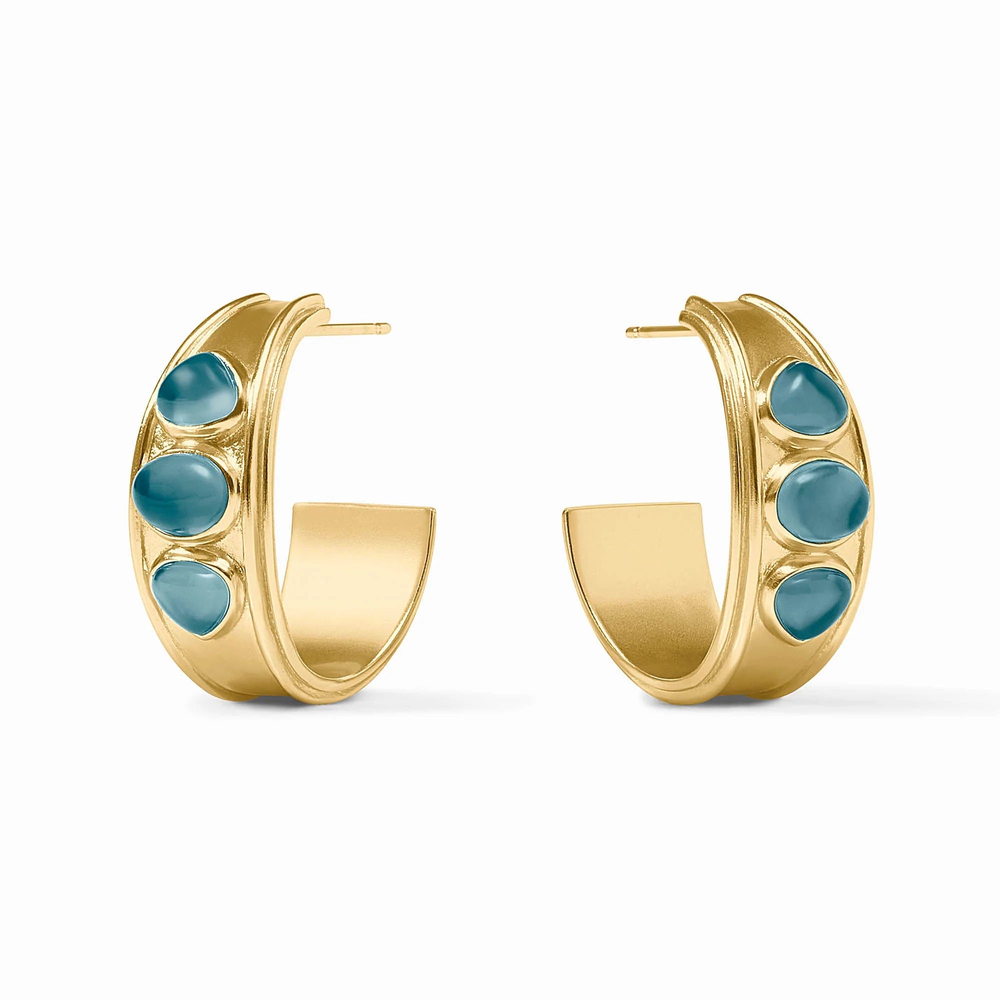 Julie Vos Dolce Stone Hoop - Iridescent Montana Blue