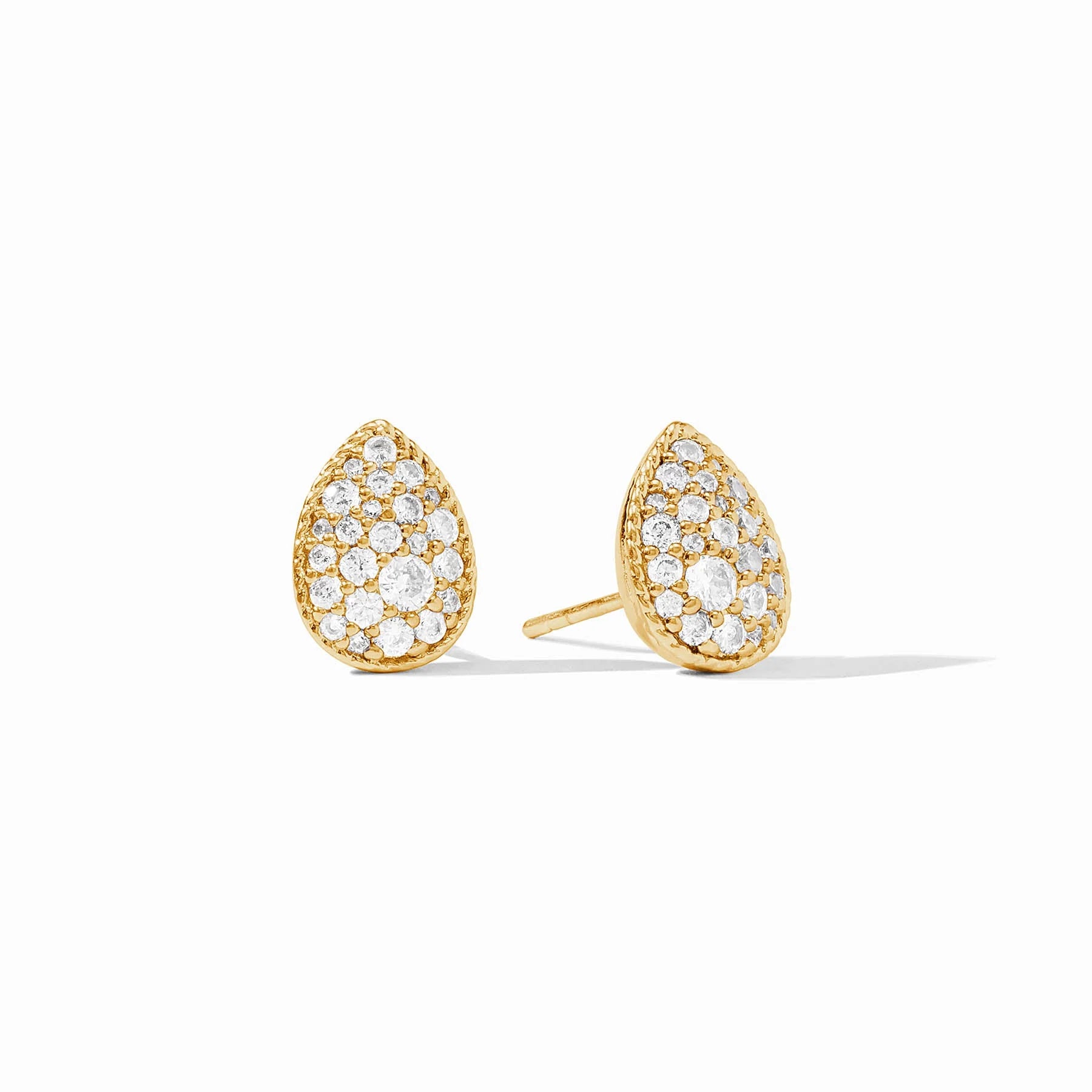 Julie Vos Pave Birthstone Teardrop Stud - Cubic Zirconia (April)