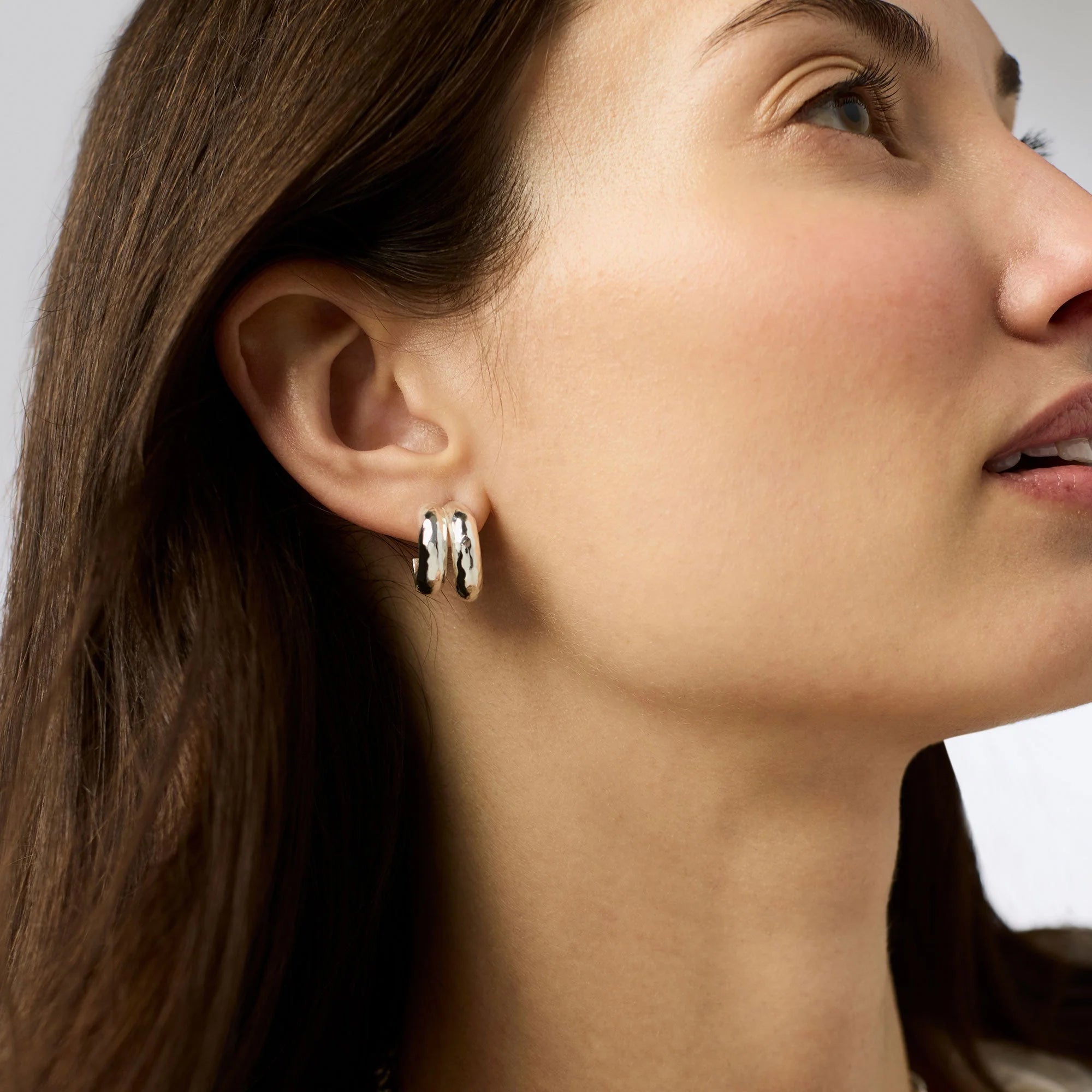 Julie Vos Havana Double Hoop - Silver