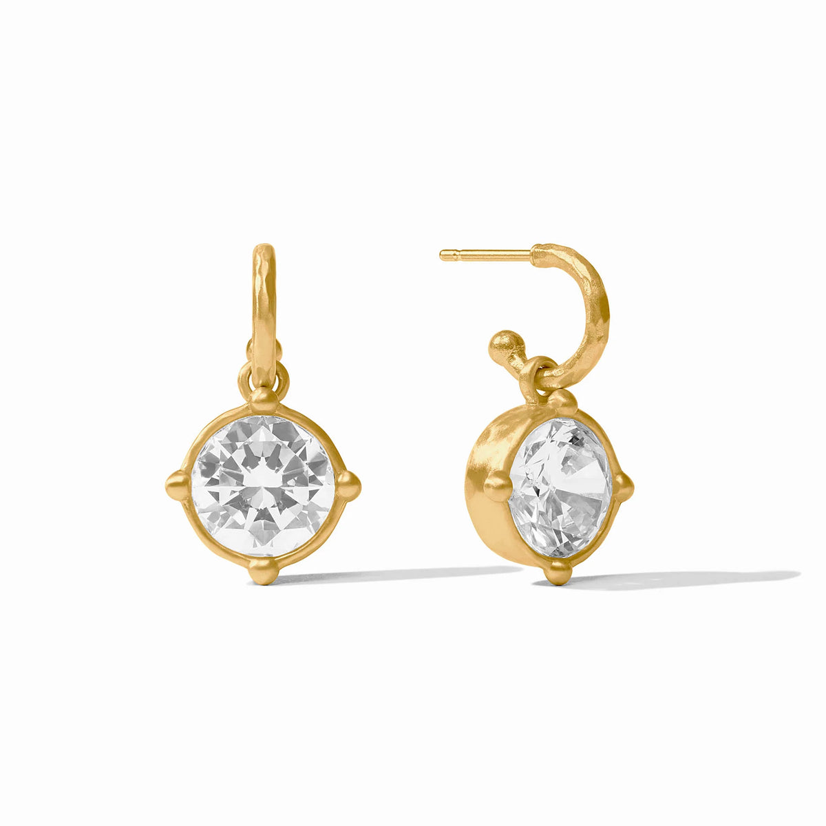 Julie Vos - Honeybee Hoop & Charm Earring - Gold Cubic Zirconia