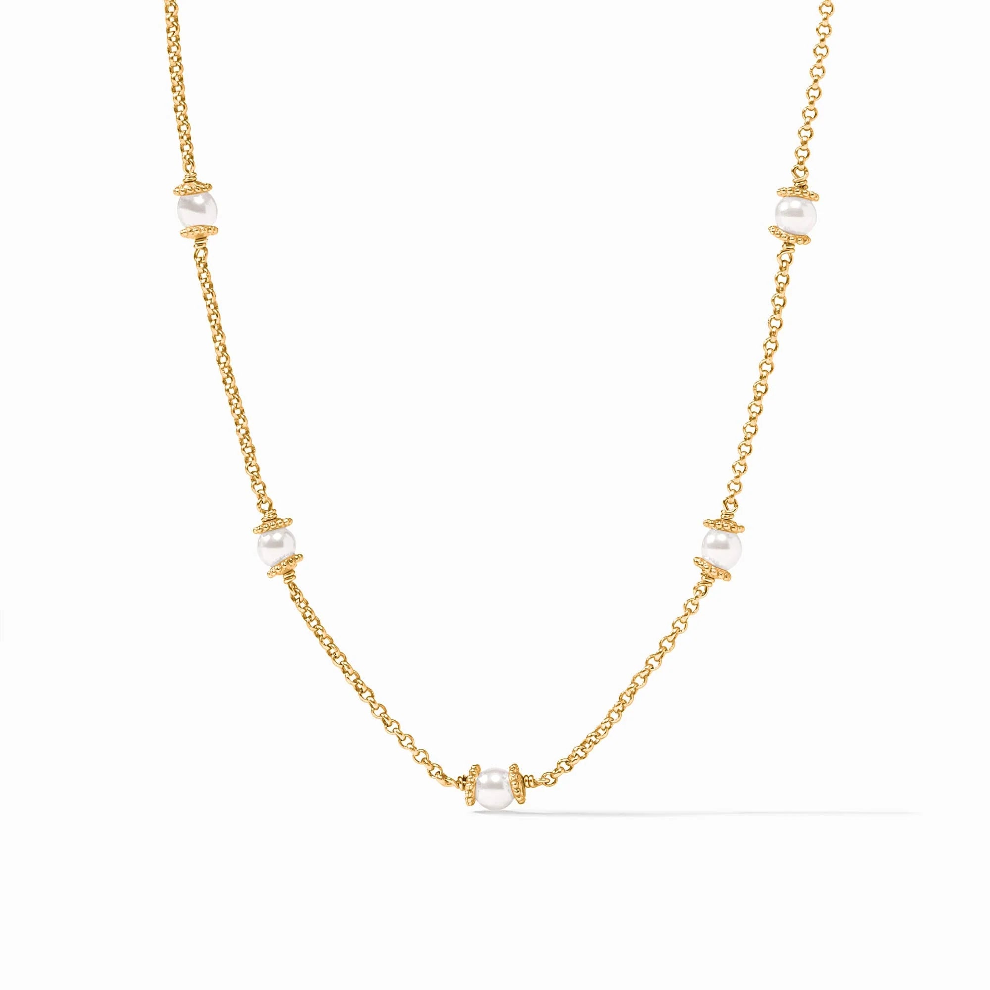 Julie Vos - Hydra Delicate Station Gold Necklace - Pearl