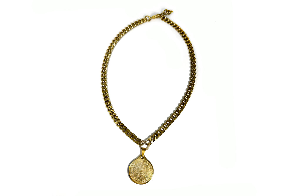 Rachel Nathan Mayan Calendar Curb Necklace (17 inch)