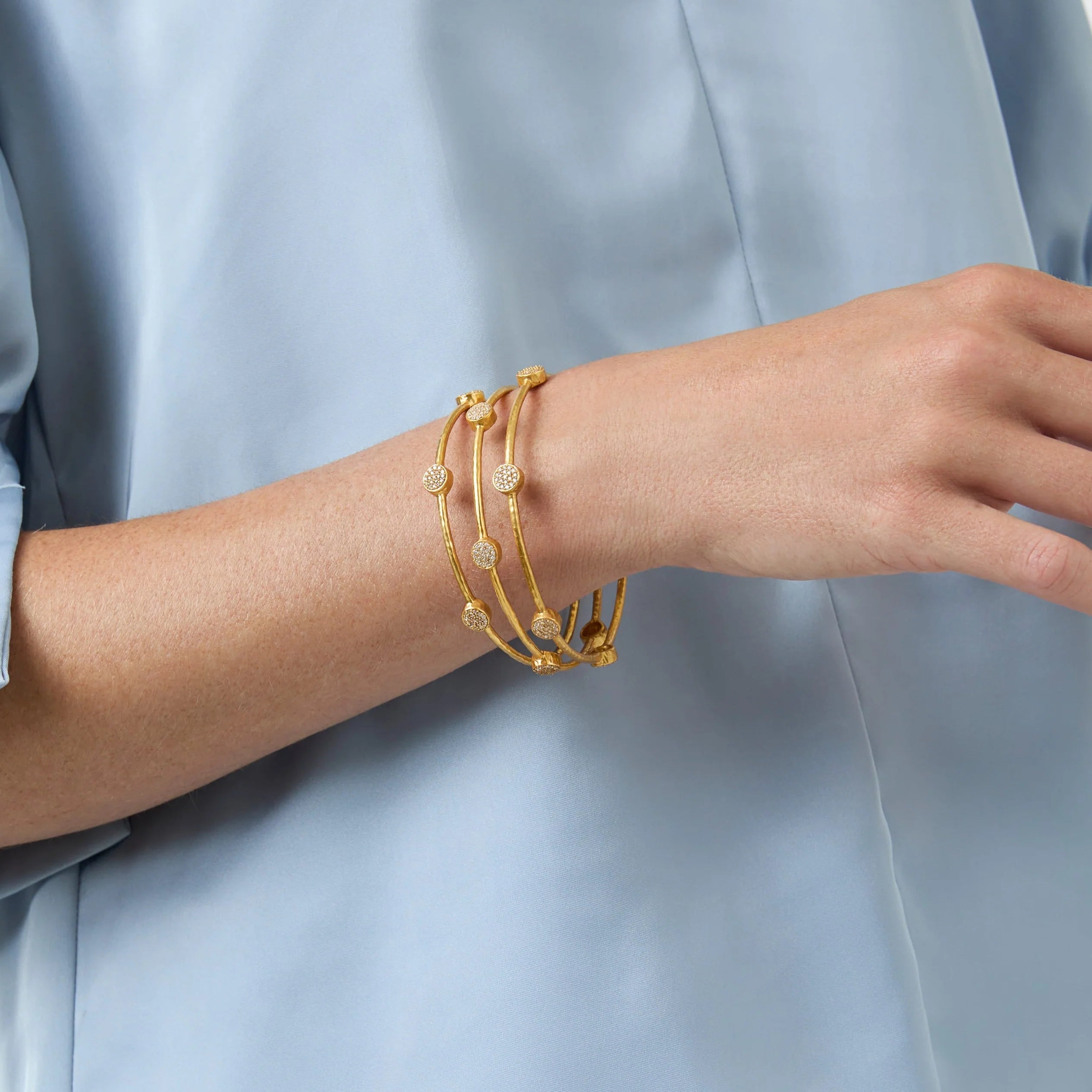 Julie Vos Milano Luxe Bangle - Pave Cubic Zirconia - Medium