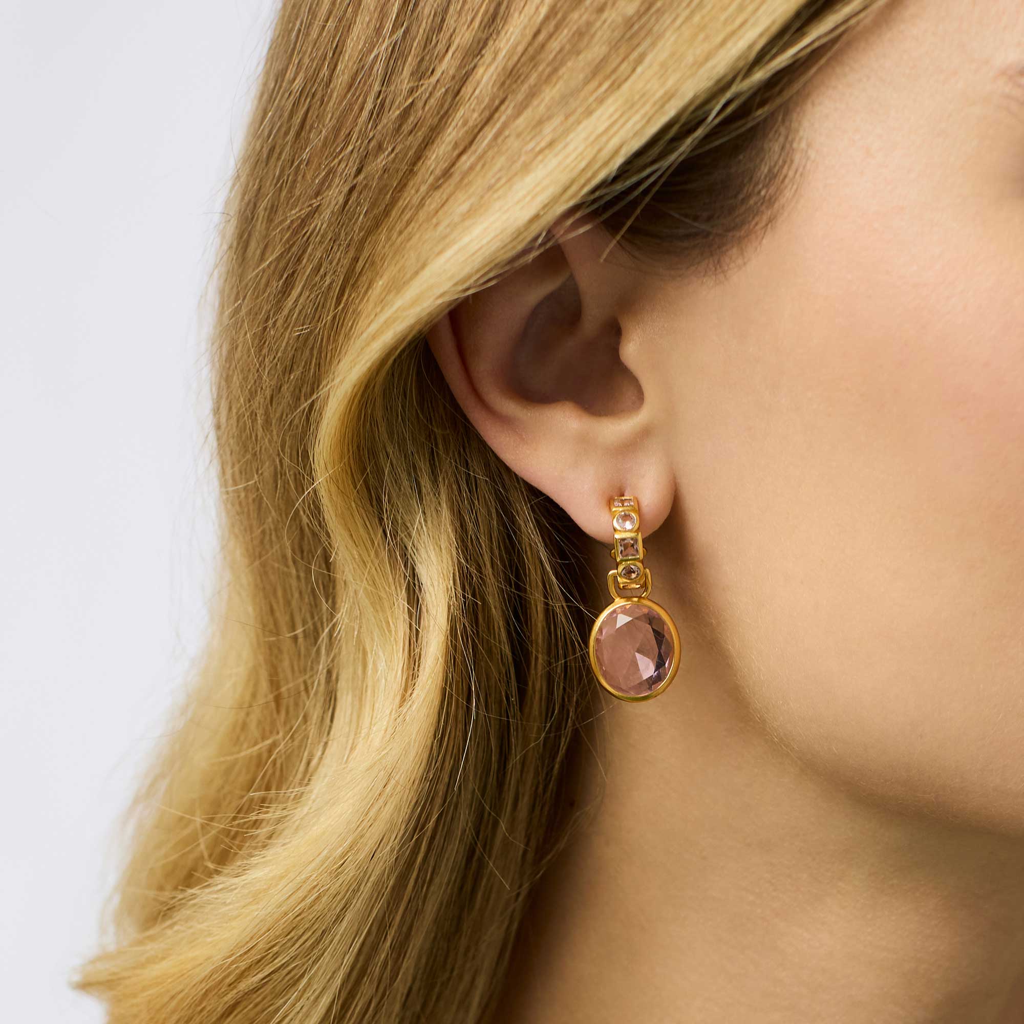 Julie Vos - Jolie Hoop & Charm Earring - Multi Stone