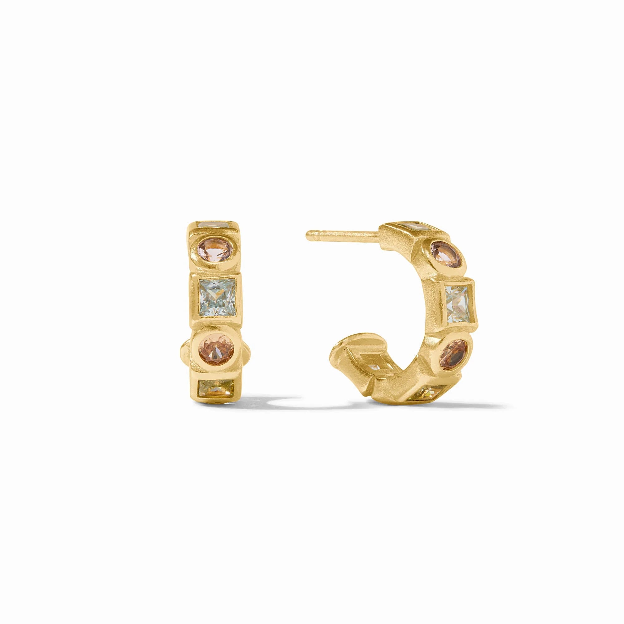 Julie Vos - Jolie Hoop & Charm Earring - Multi Stone