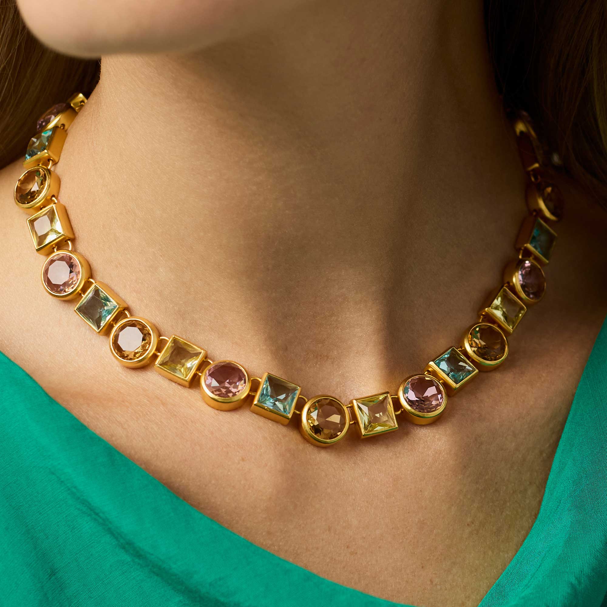 Julie Vos - Jolie Tennis Necklace - Multi Stone