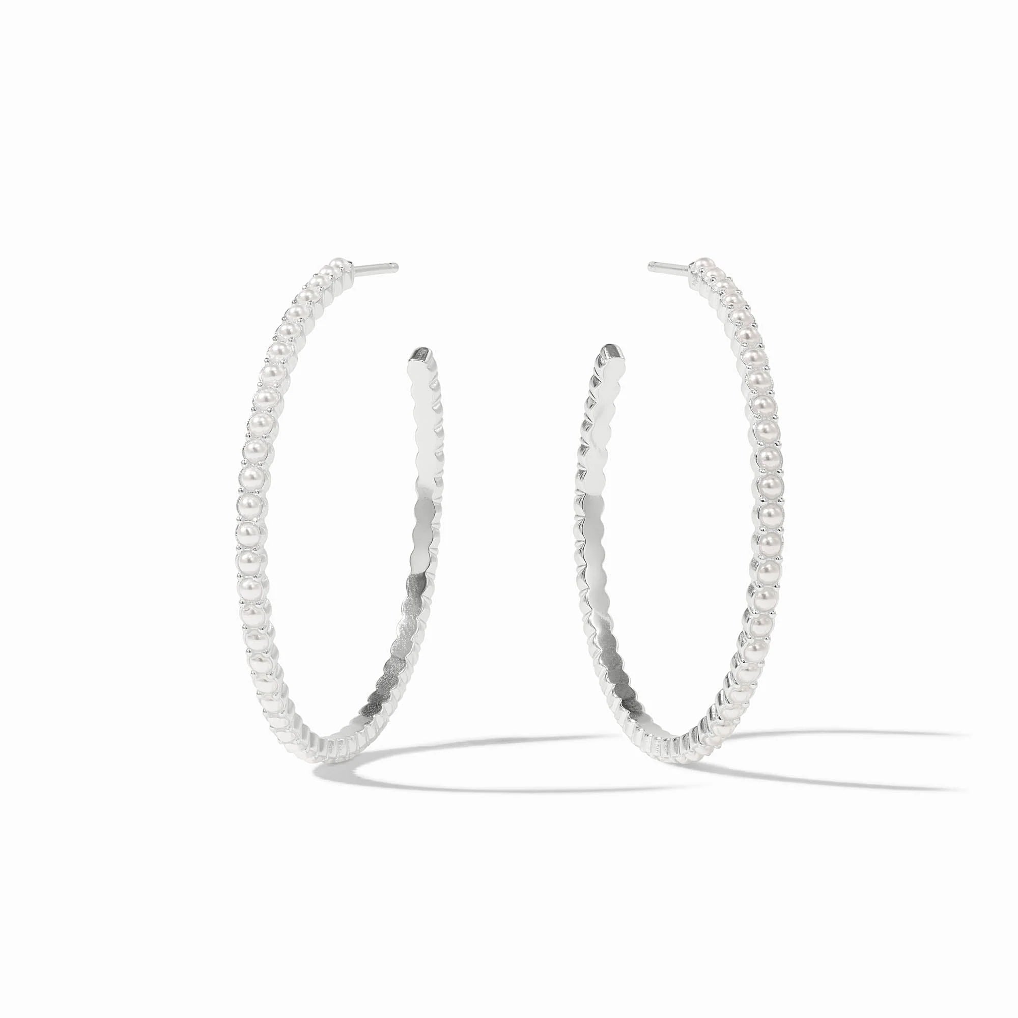 Julie Vos - Juliet Hoop - Silver/Pearl (Large)