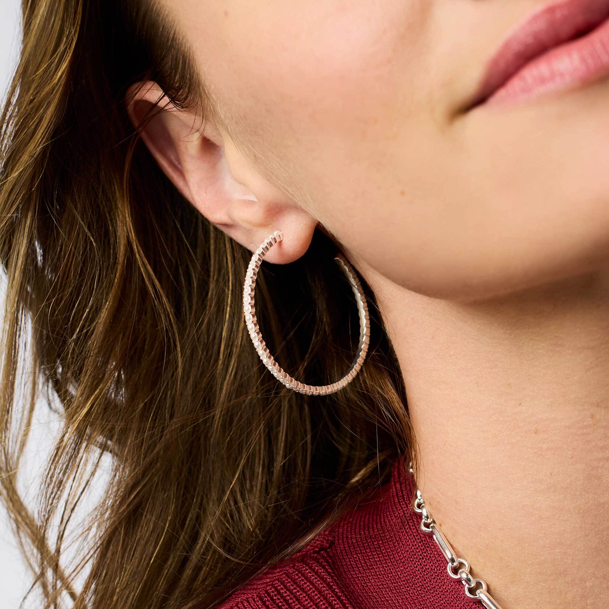 Julie Vos - Juliet Hoop - Silver/Pearl (Medium)