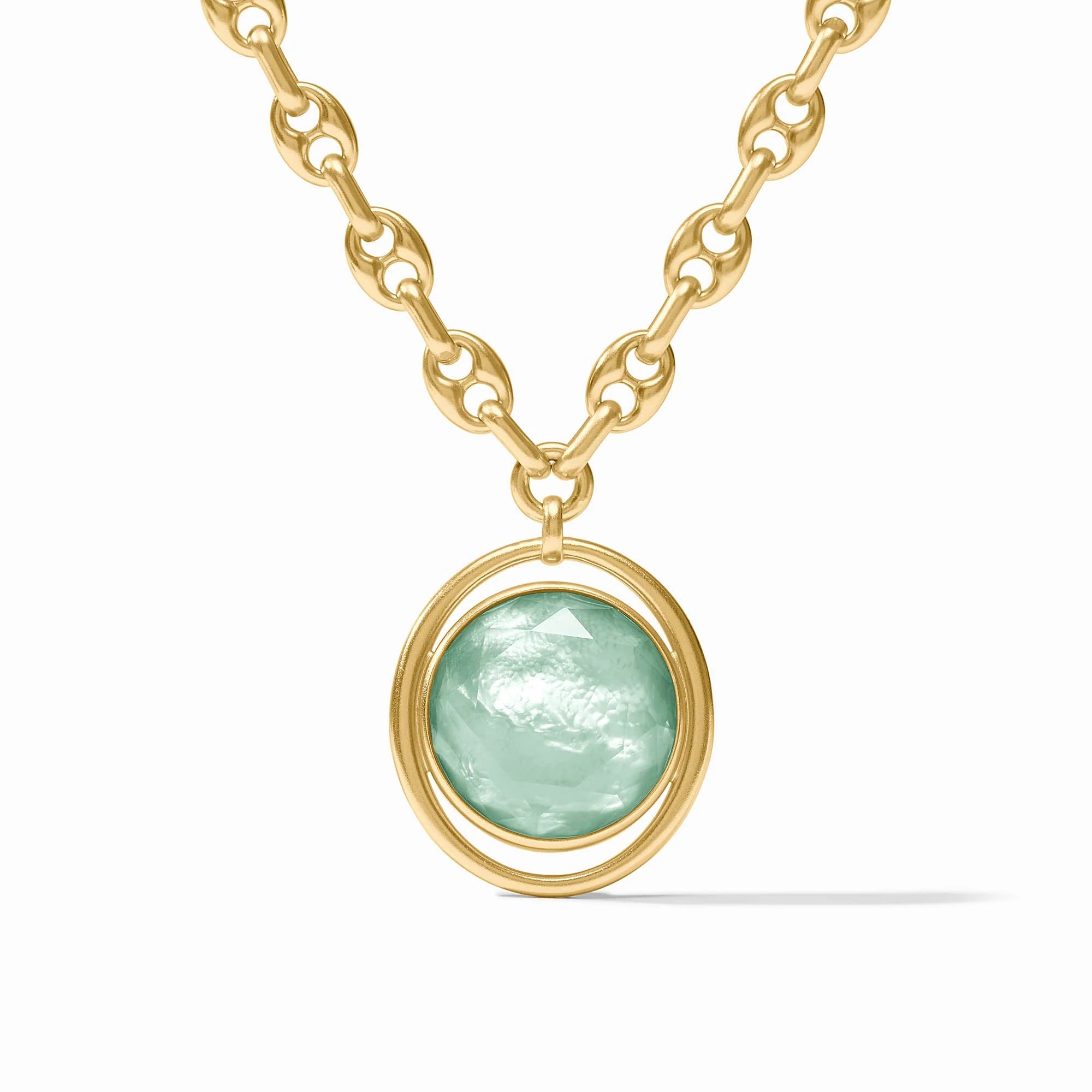Julie Vos - Laguna Statement Necklace - Iridescent Aquamarine Blue